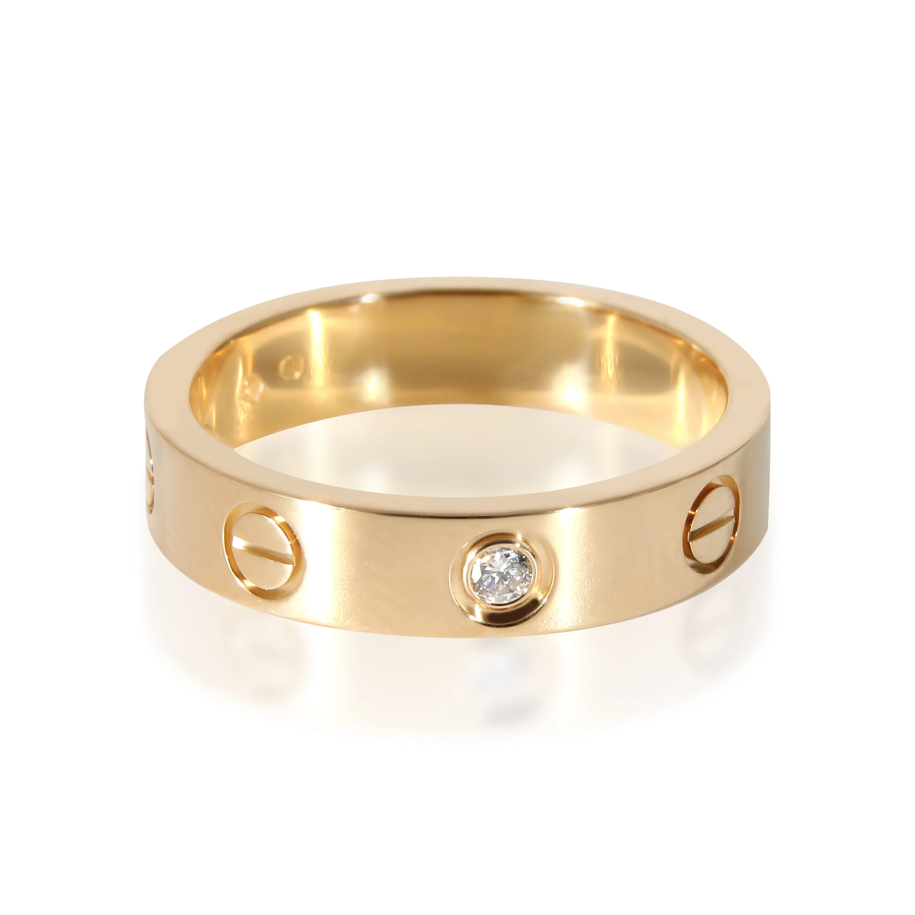 Cartier Love Diamond Wedding Band With 1 Diamond in 18K Yellow Gold 0.02 CTW - Image 3
