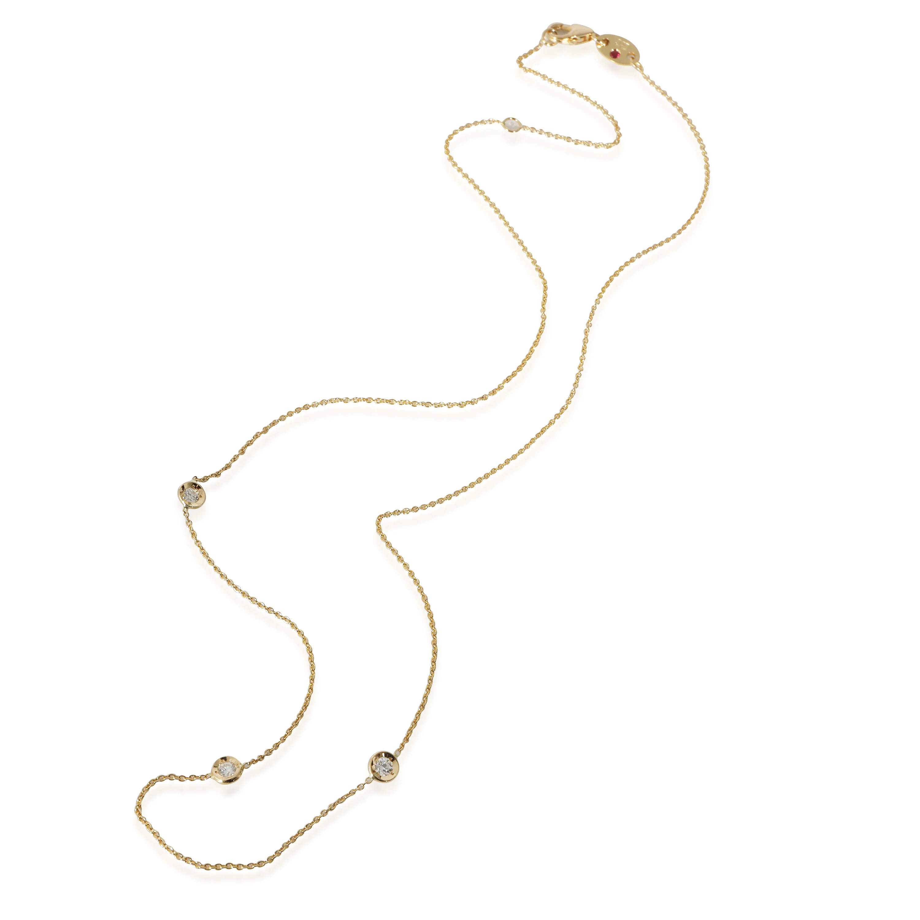 Roberto Coin Diamond By The Inch Necklace in 18k Yellow Gold 0.15 CTW - Image 2