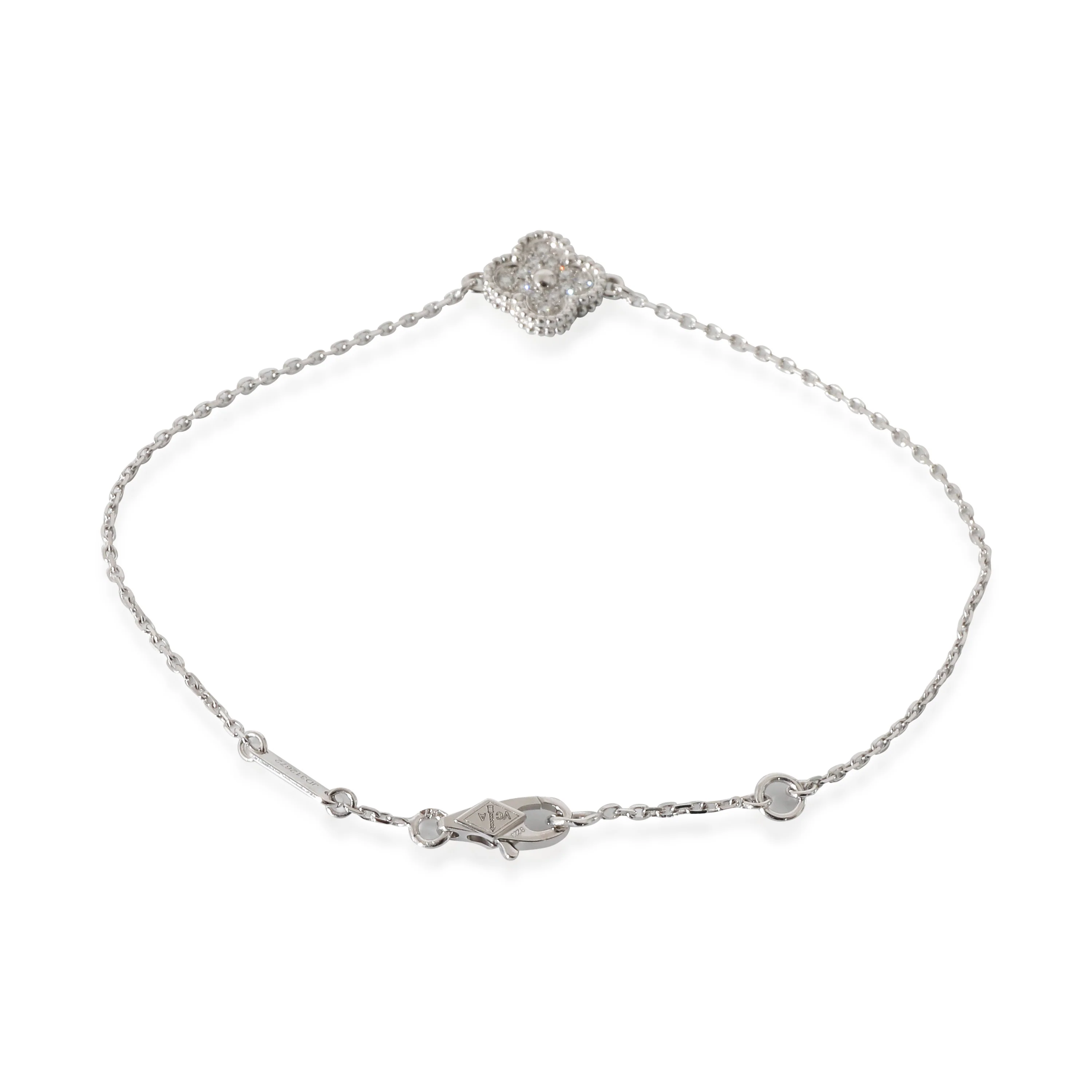 Van Cleef & Arpels Sweet Alhambra Diamond Bracelet in 18k White Gold 0.08 CTW - Image 3