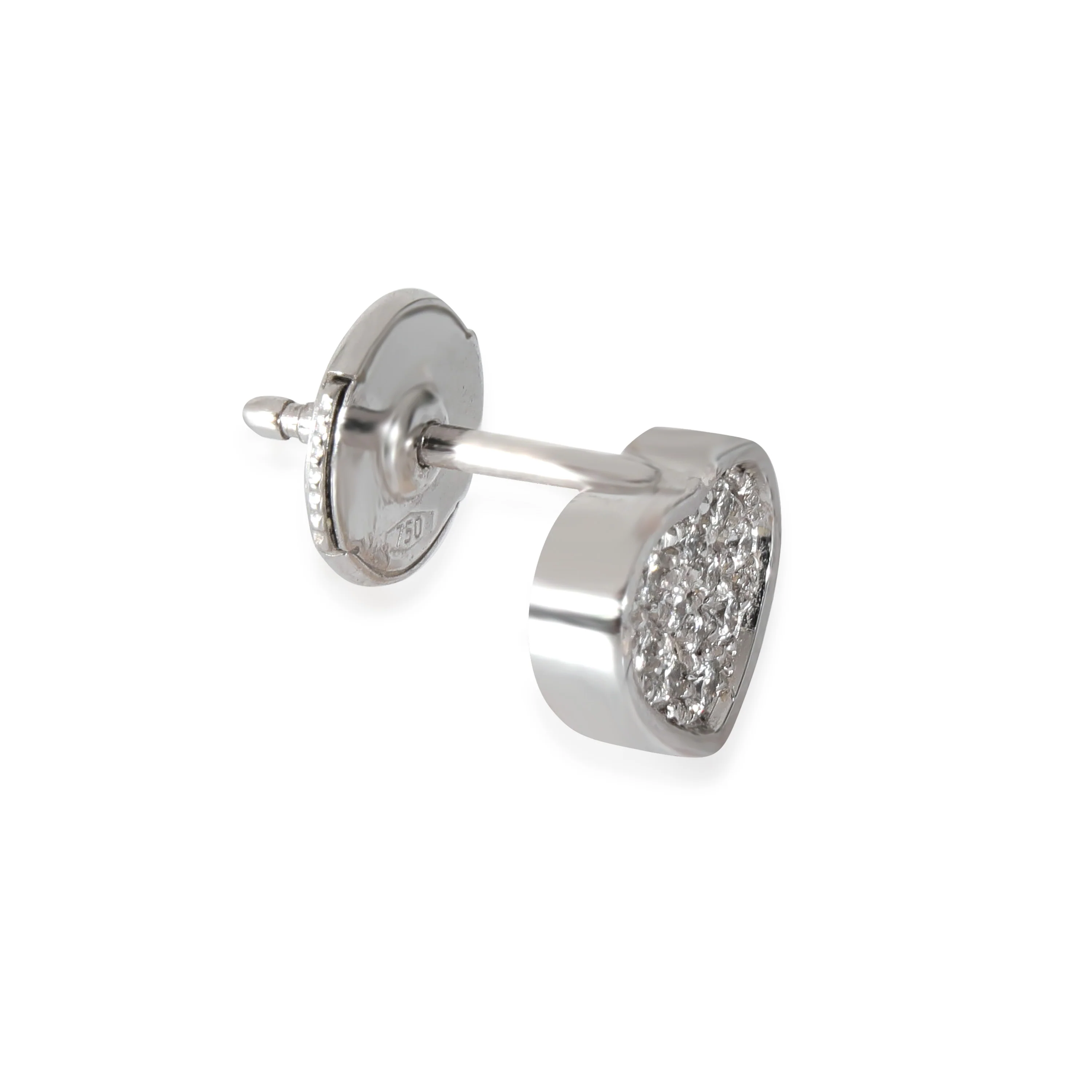 18k White Gold Chopard My Happy Hearts Diamond Single Stud Earring, 0.12ctw - Image 4