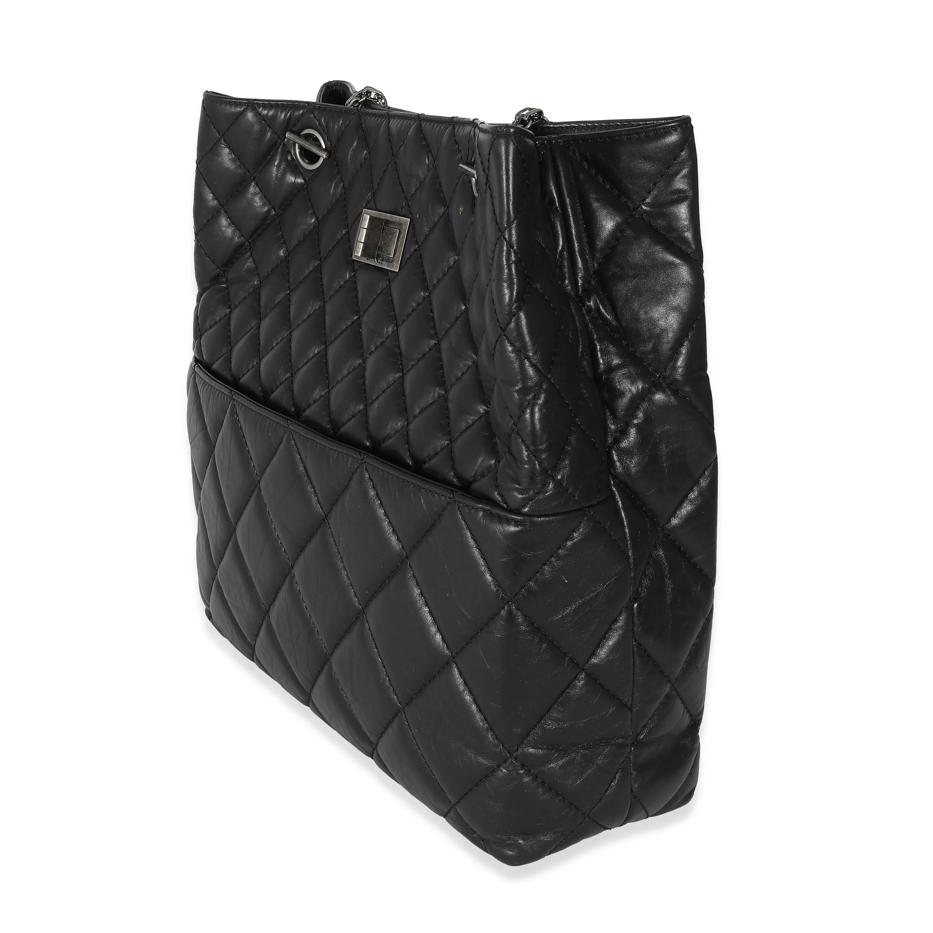 Black Calfskin Tall 2.55 Reissue Tote - Image 2