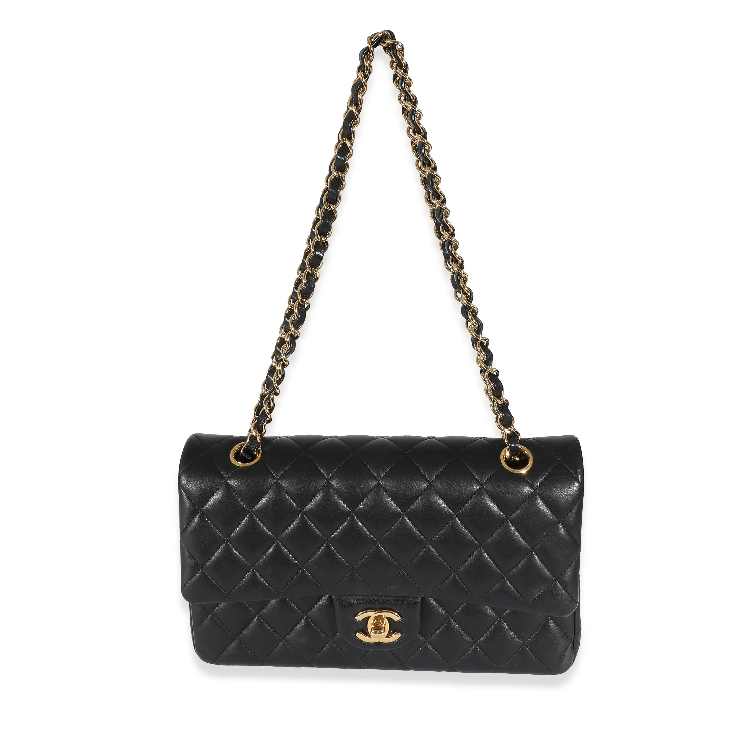Black Lambskin Medium Classic Double Flap Bag - Image 3