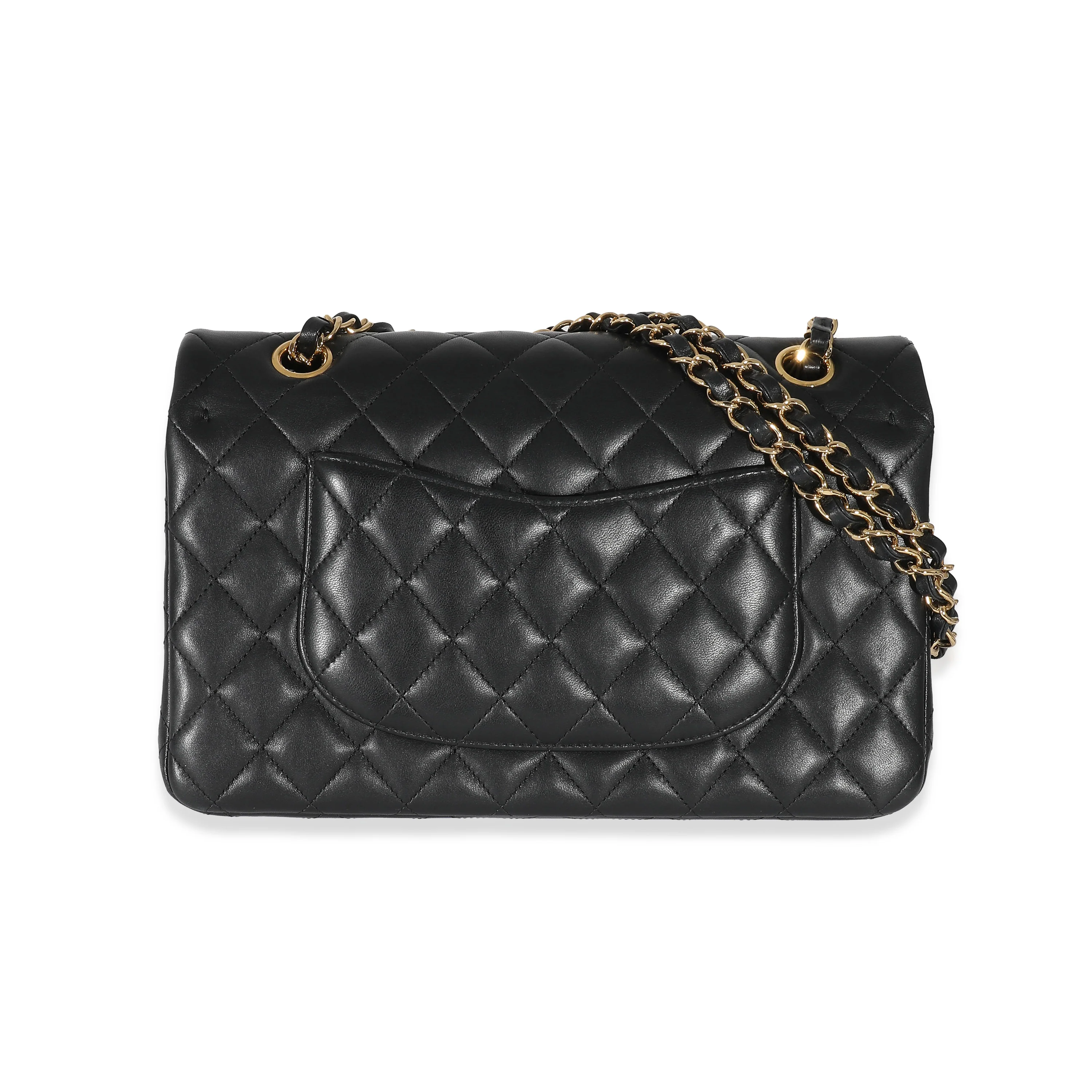 Black Lambskin Medium Classic Double Flap Bag - Image 4