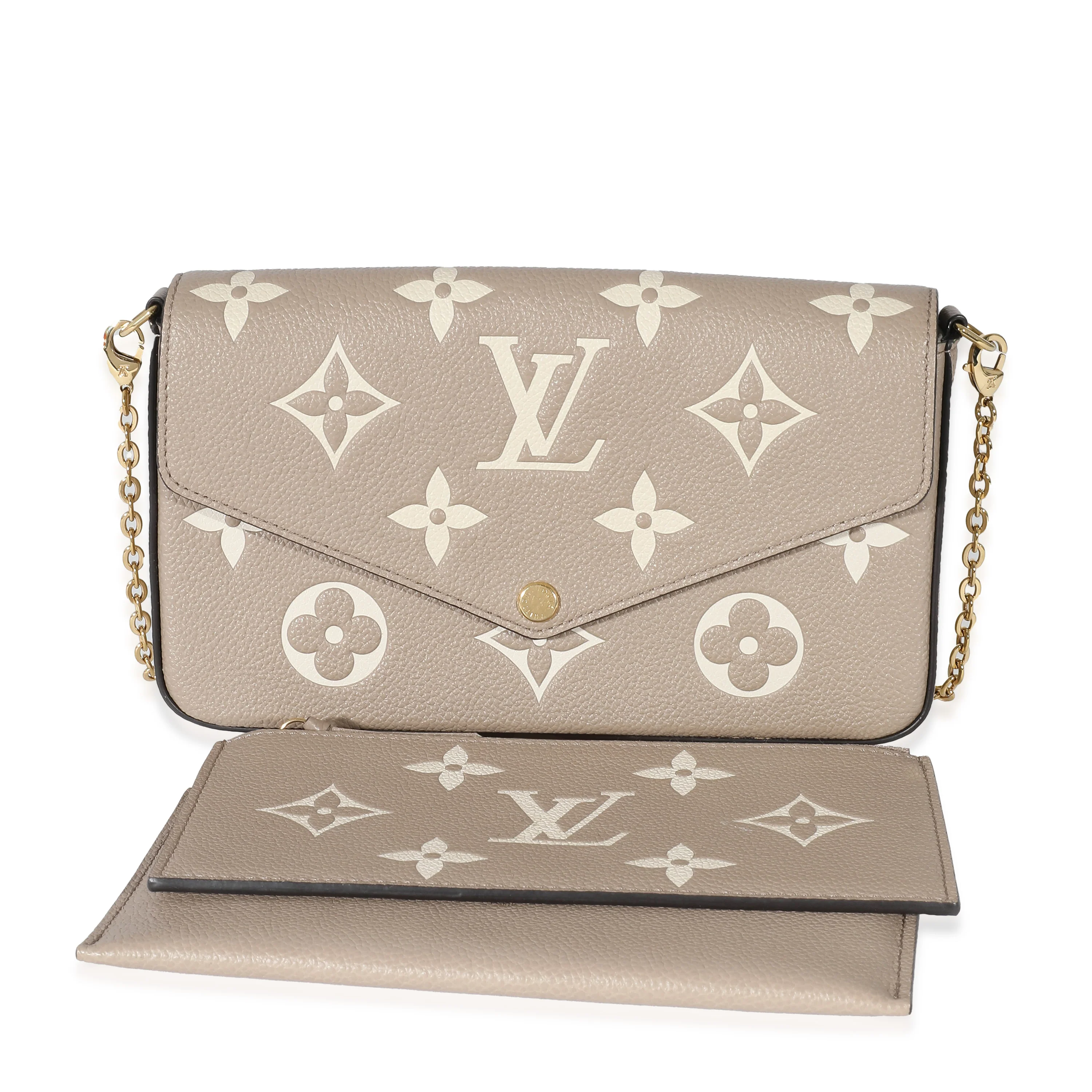 Louis Vuitton Tourterelle Creme Empreinte Monogram Giant Félicie Pochette - Image 4