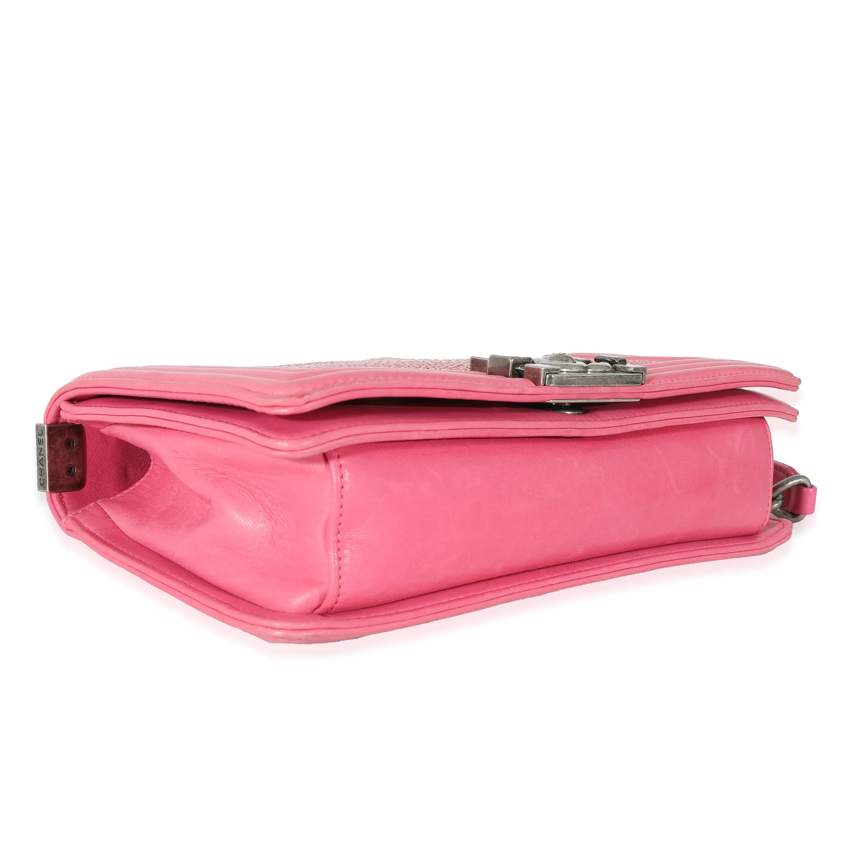 Chanel Pink Lambskin Galuchat Stingray Medium Boy Bag - Image 5