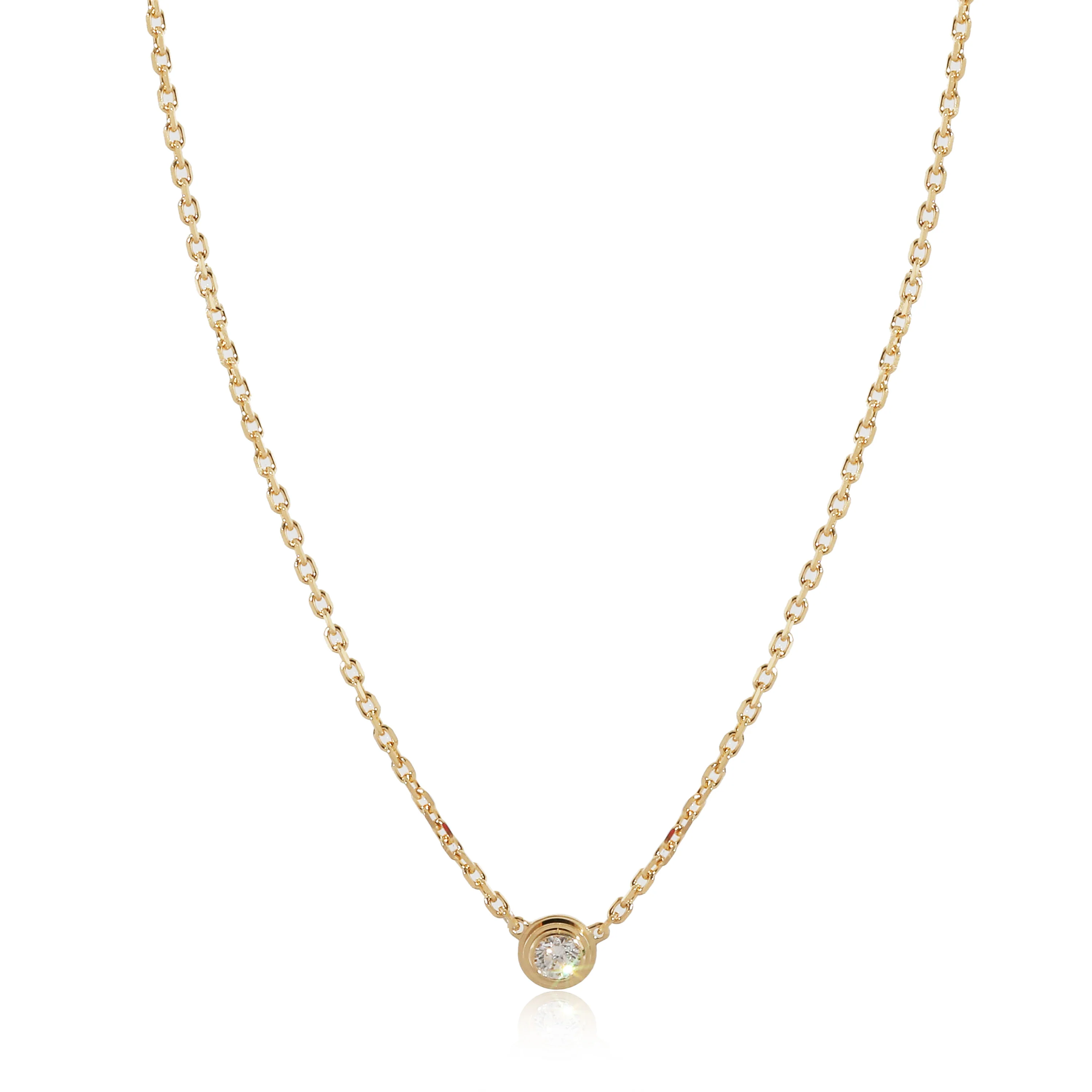 Cartier DAmour Diamond Necklace in 18k Yellow Gold 0.04 CTW XS Size
