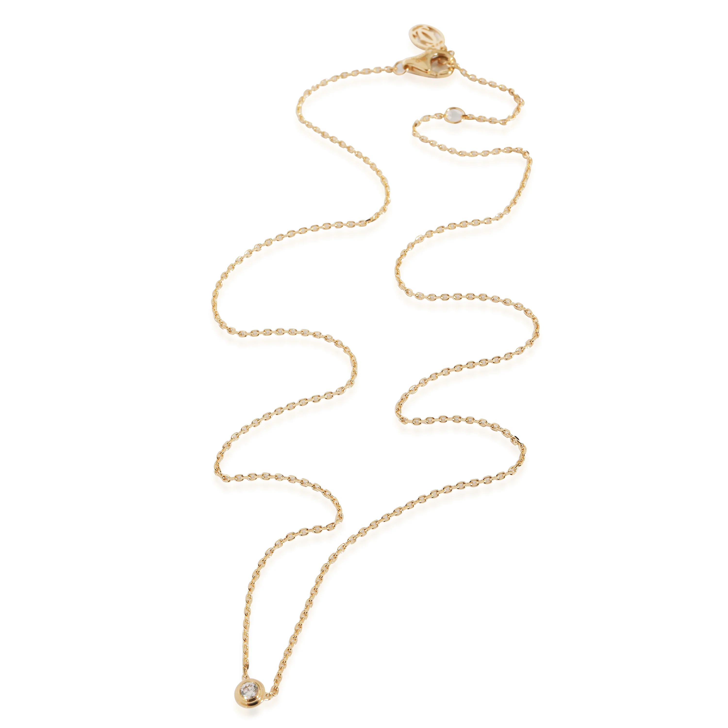 Cartier DAmour Diamond Necklace in 18k Yellow Gold 0.04 CTW XS Size - Image 3