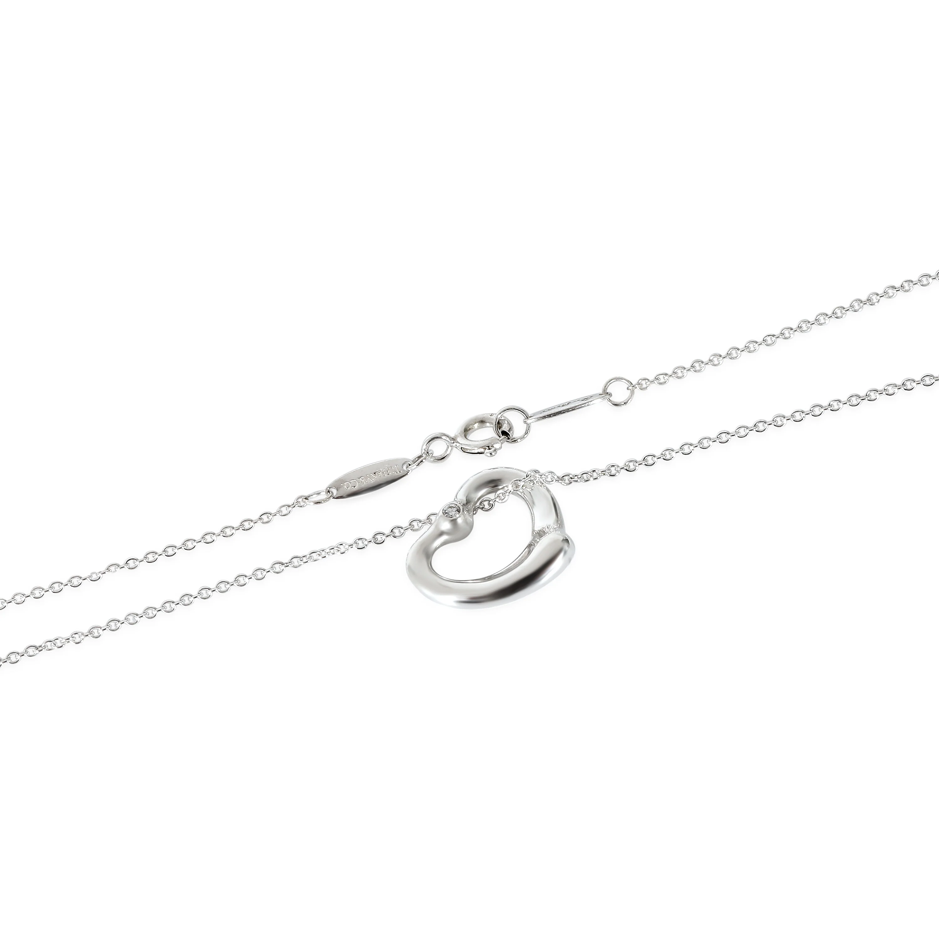 Tiffany & Co. Elsa Peretti Open Heart Pendant in Sterling Silver 0.04 CTW - Image 2