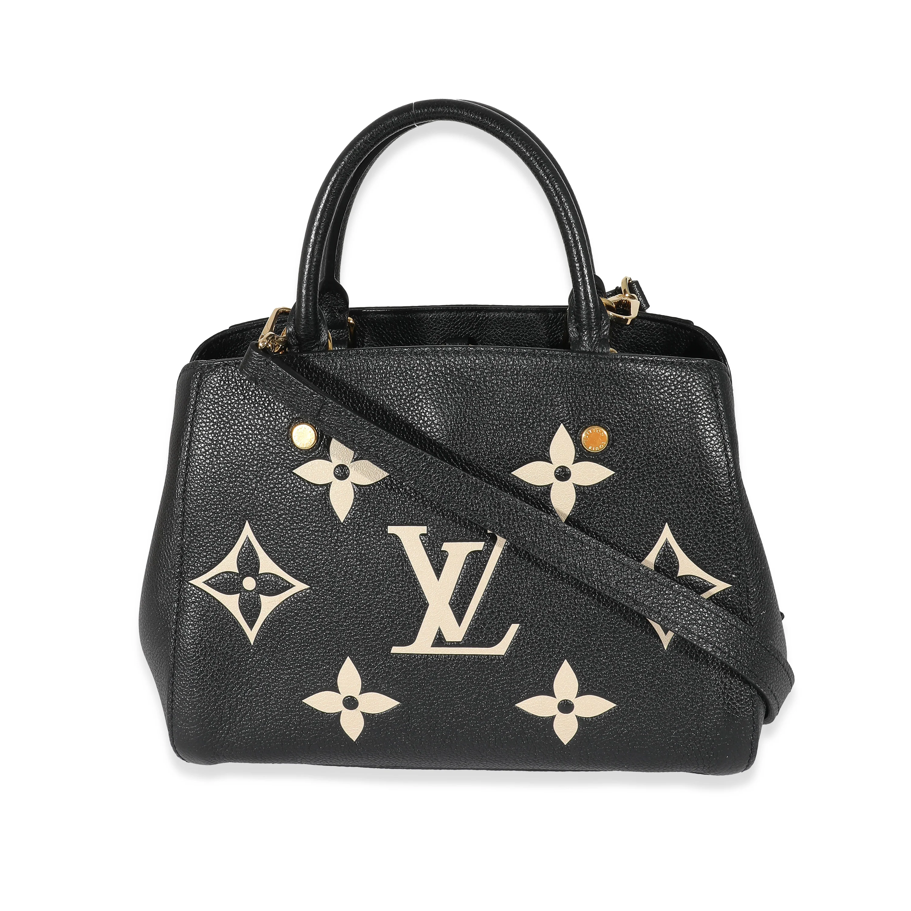 Louis Vuitton Black Beige Monogram Empreinte Montaigne BB - Image 3