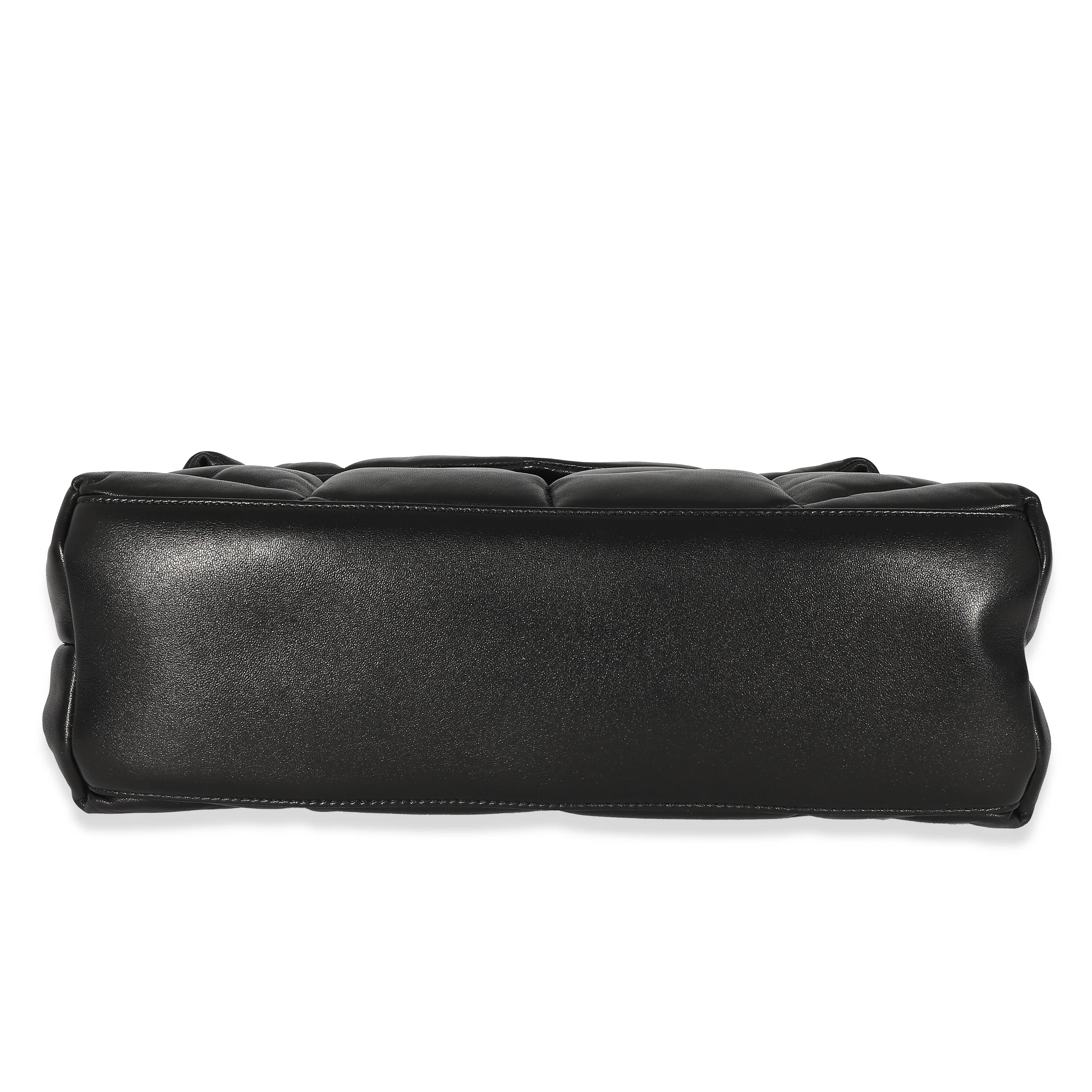 Saint Laurent Black Quilted Lambskin Medium Loulou Puffer Chain Bag - Image 4