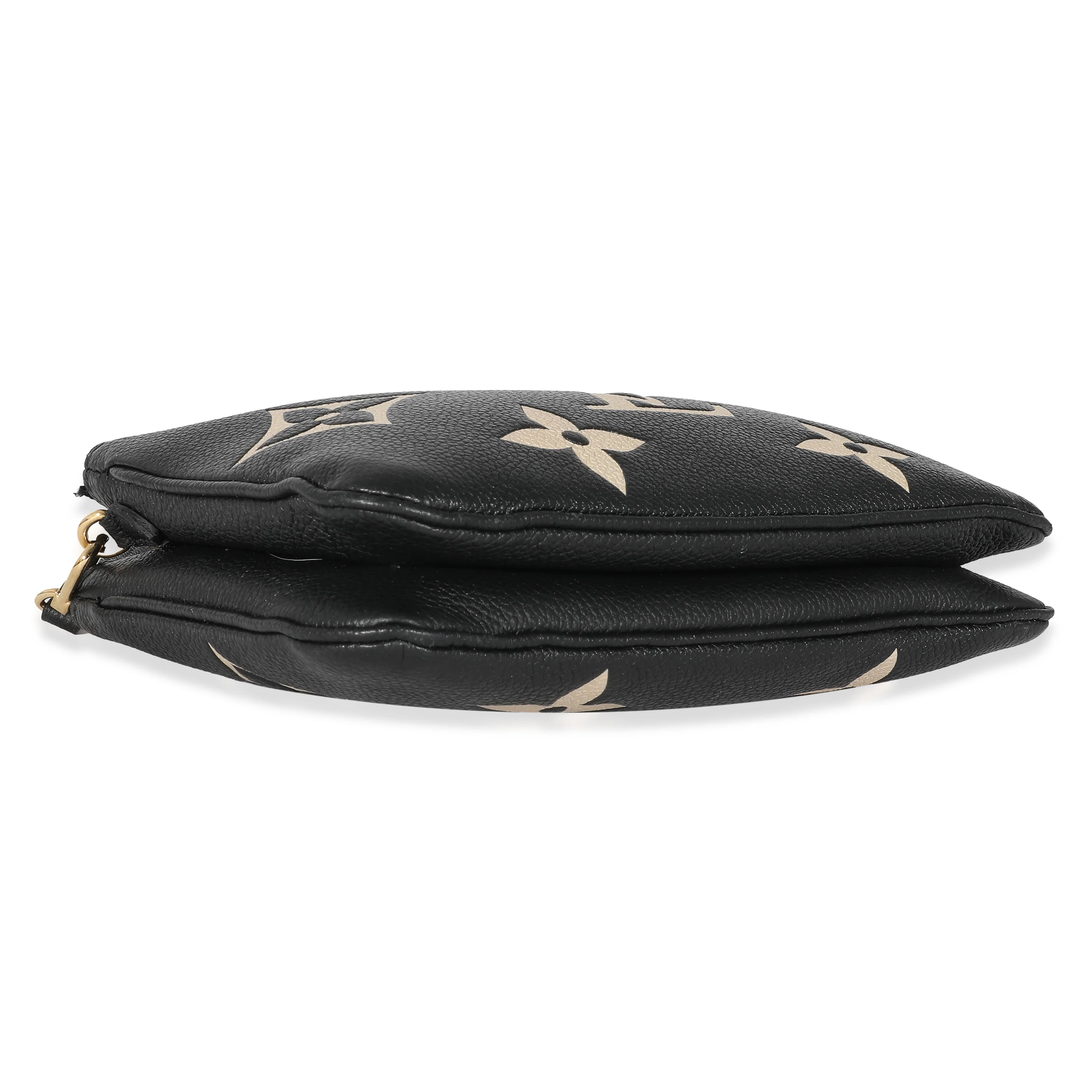Louis Vuitton Black Beige Monogram Empreinte Double Zip Pochette - Image 6
