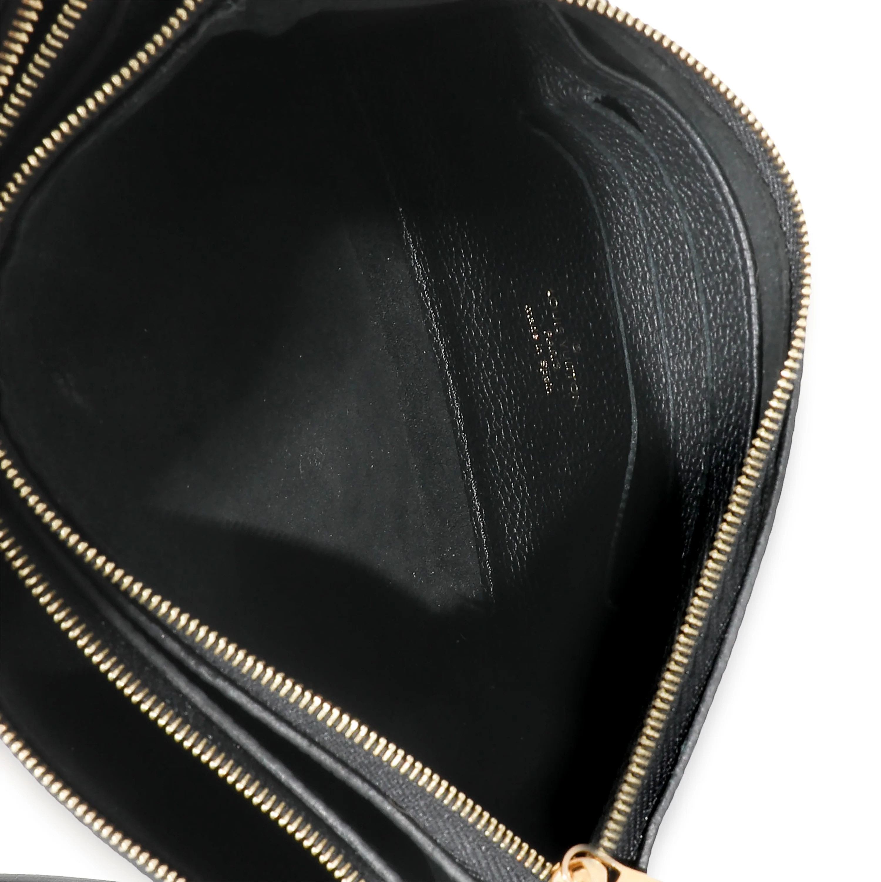 Louis Vuitton Black Beige Monogram Empreinte Double Zip Pochette - Image 8