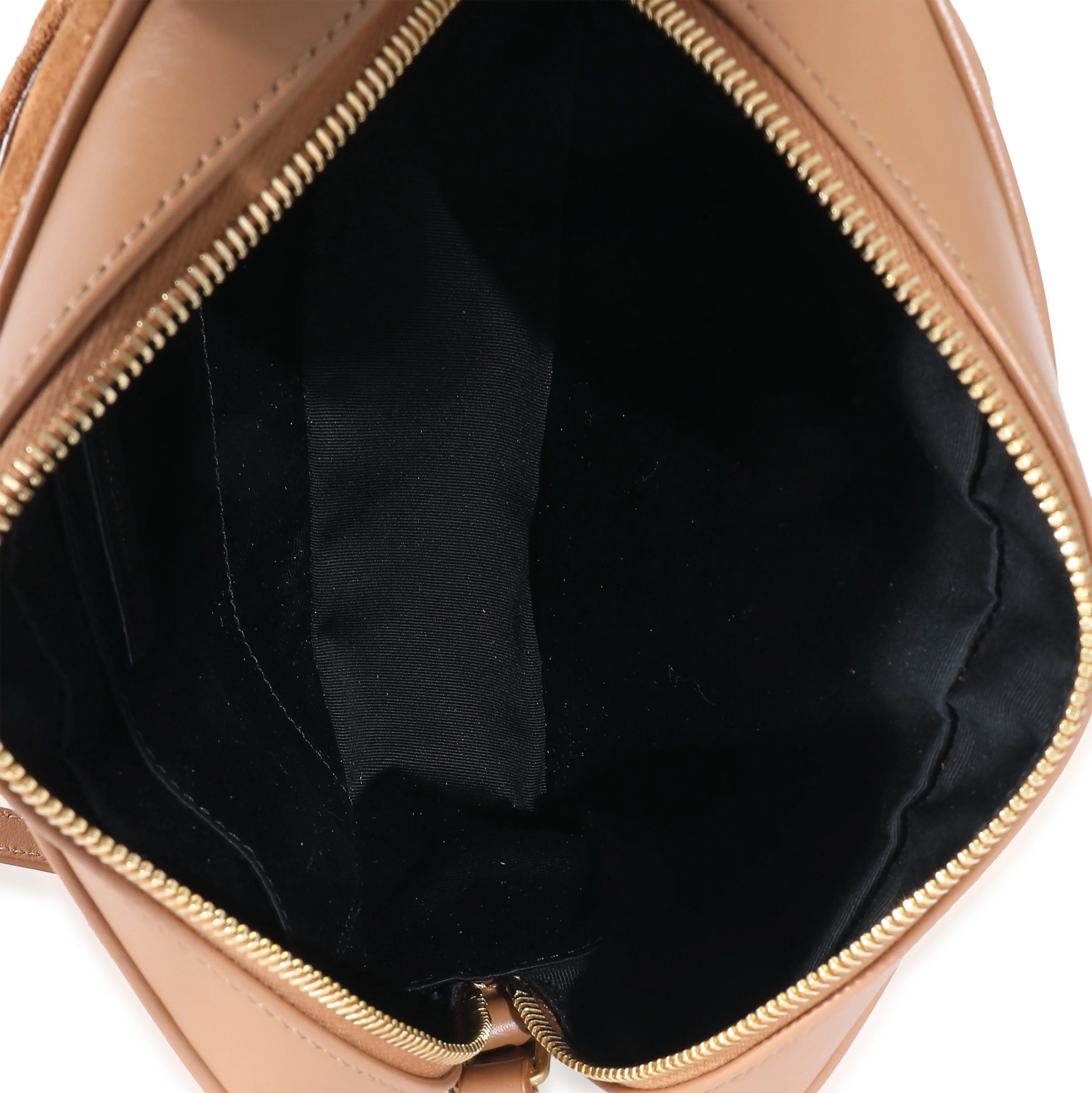 Saint Laurent Cinnamon Quilted Suede Smooth Leather Lou Camera Bag - Image 8