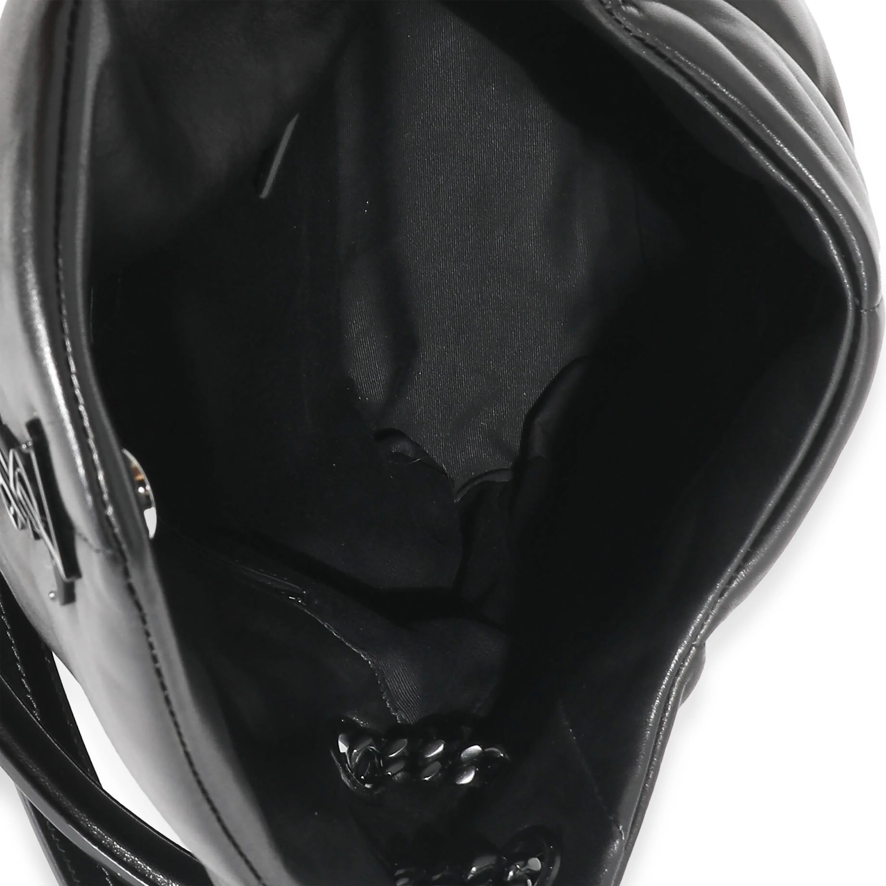 Saint Laurent Black Quilted Leather Medium Loulou Puffer Bag - Image 8