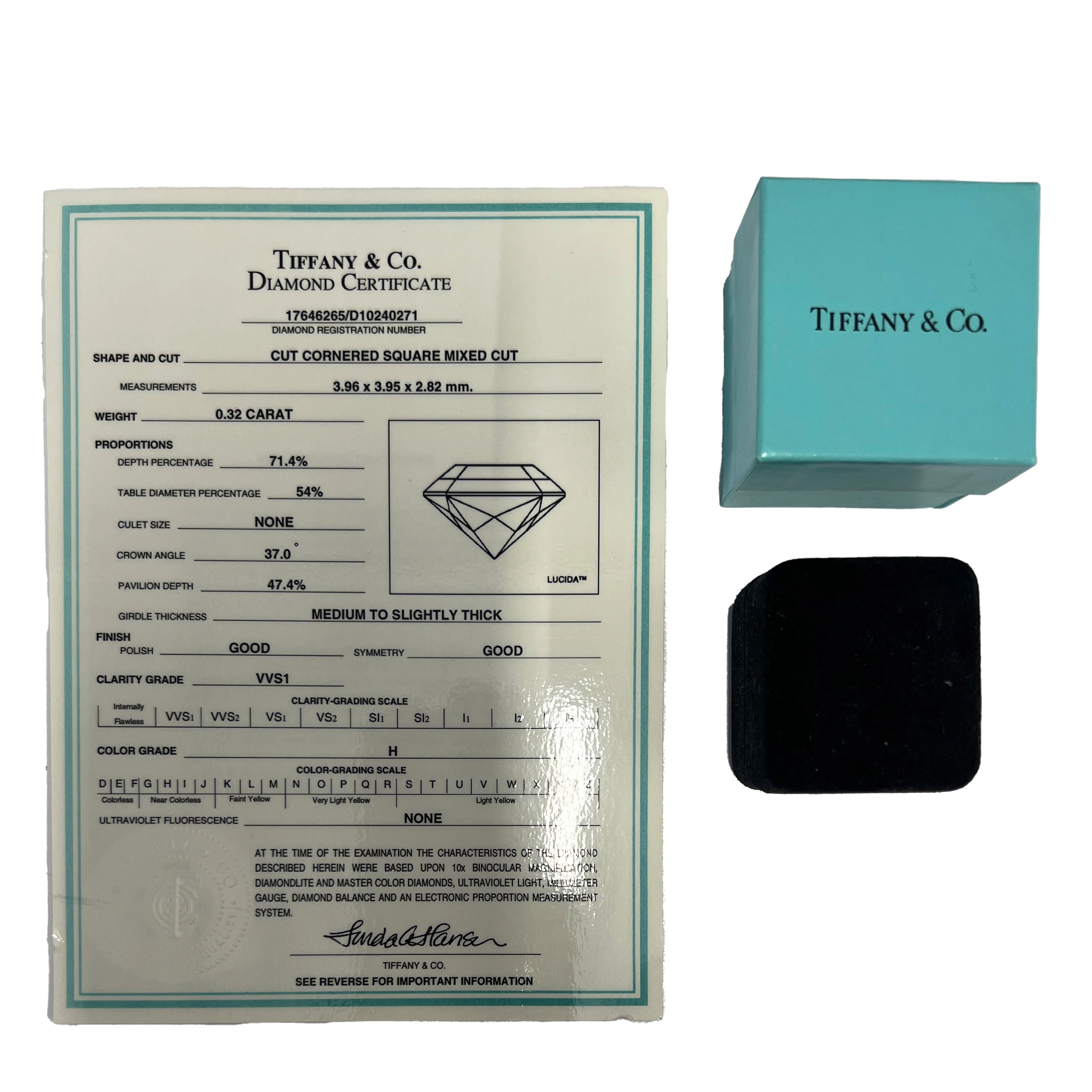 Tiffany & Co. Lucida Diamond Engagement Ring in Platinum H VVS1 0.32 CTW - Image 6