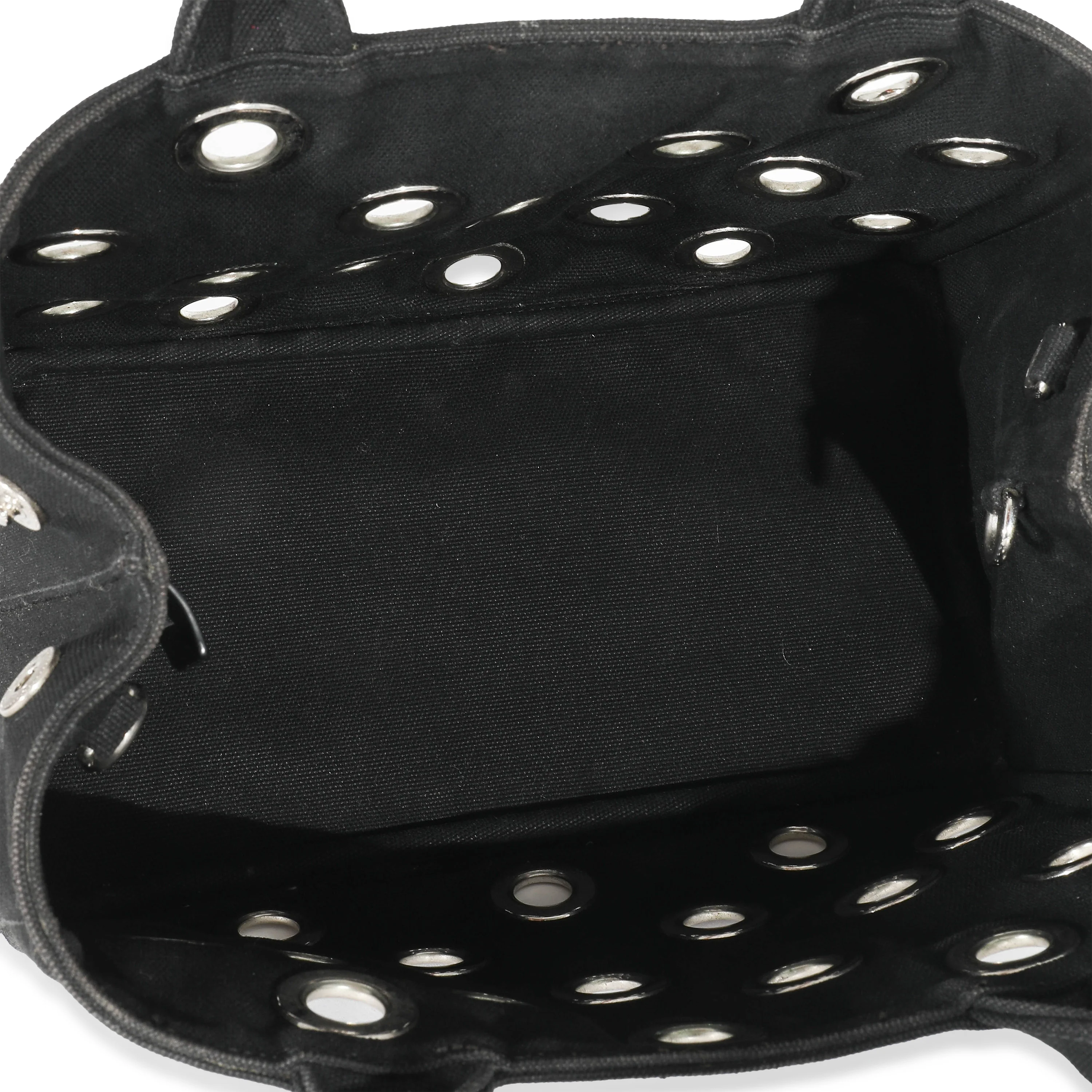 Prada Black Canvas Small Grommet Canapa Tote - Image 7