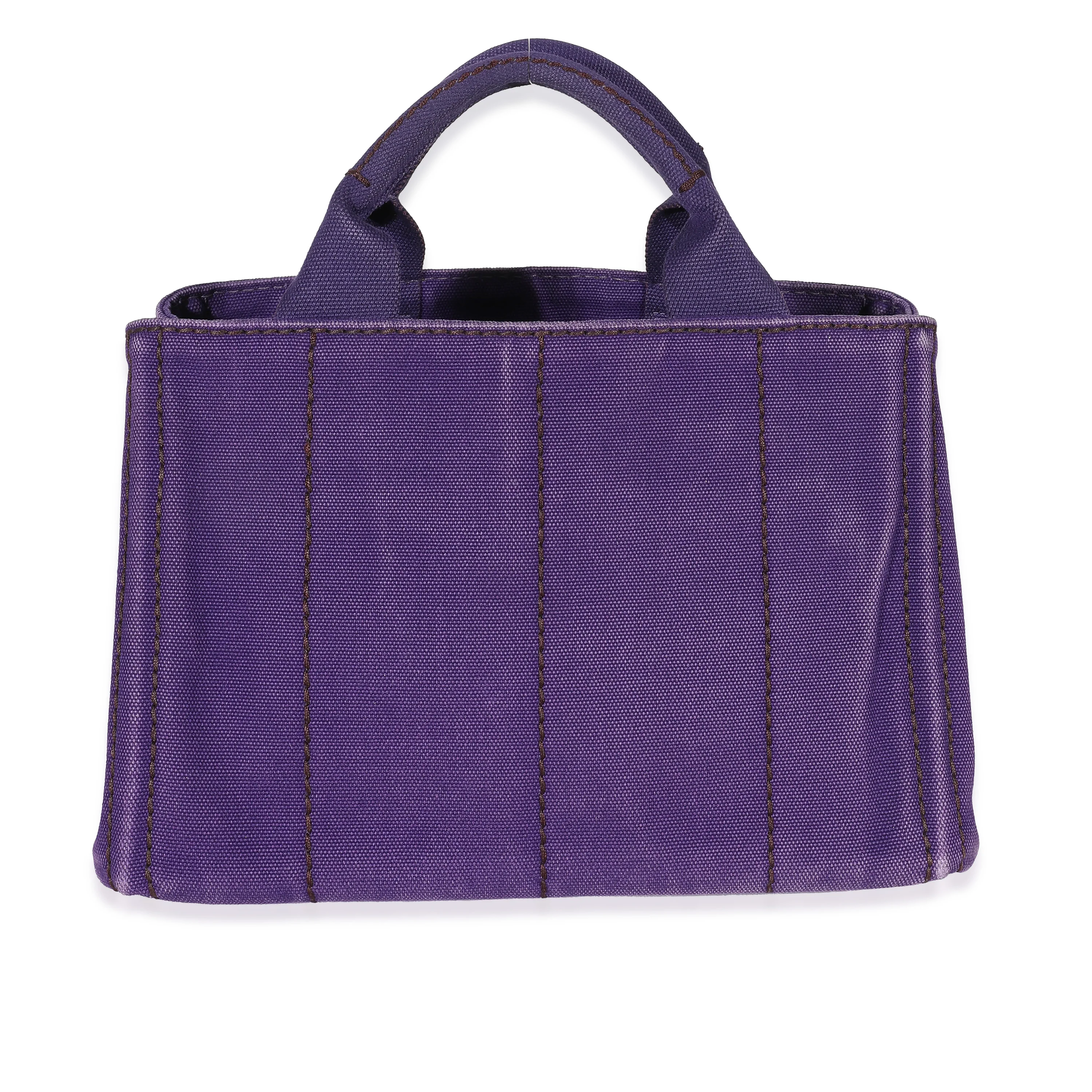 Purple Canvas Small Canapa Tote - Image 3