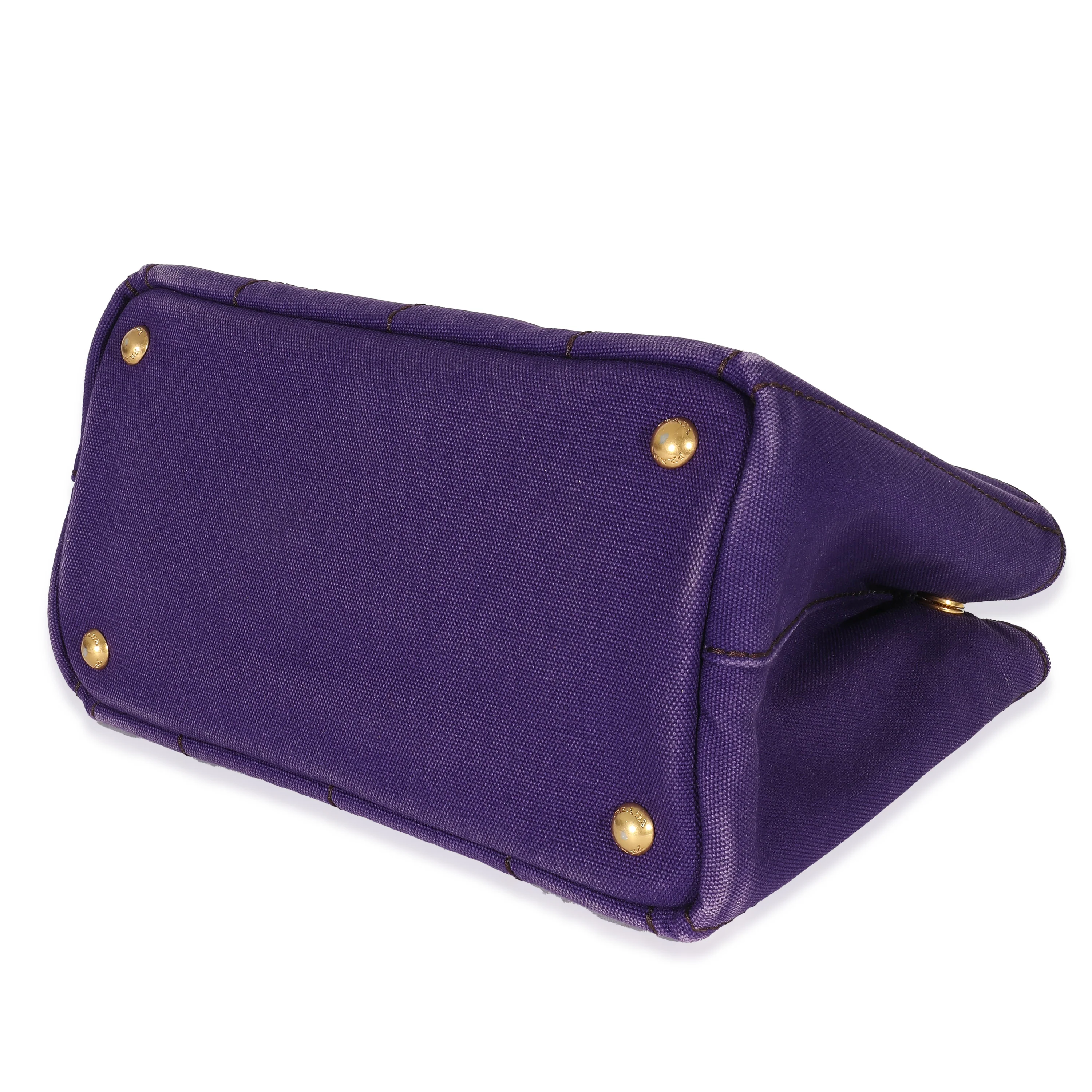 Purple Canvas Small Canapa Tote - Image 6