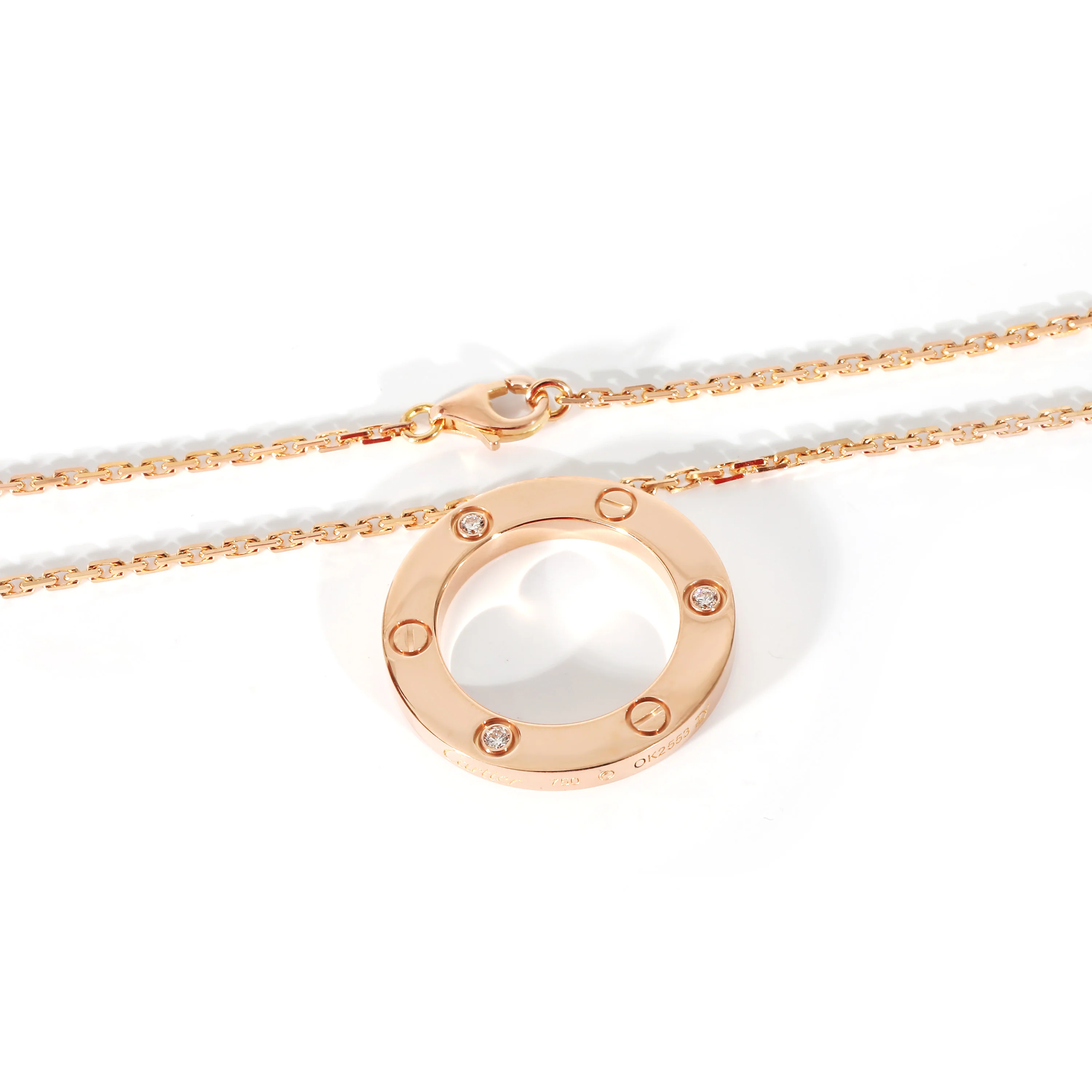 Cartier Love Diamond Necklace in 18k Rose Gold - Image 4