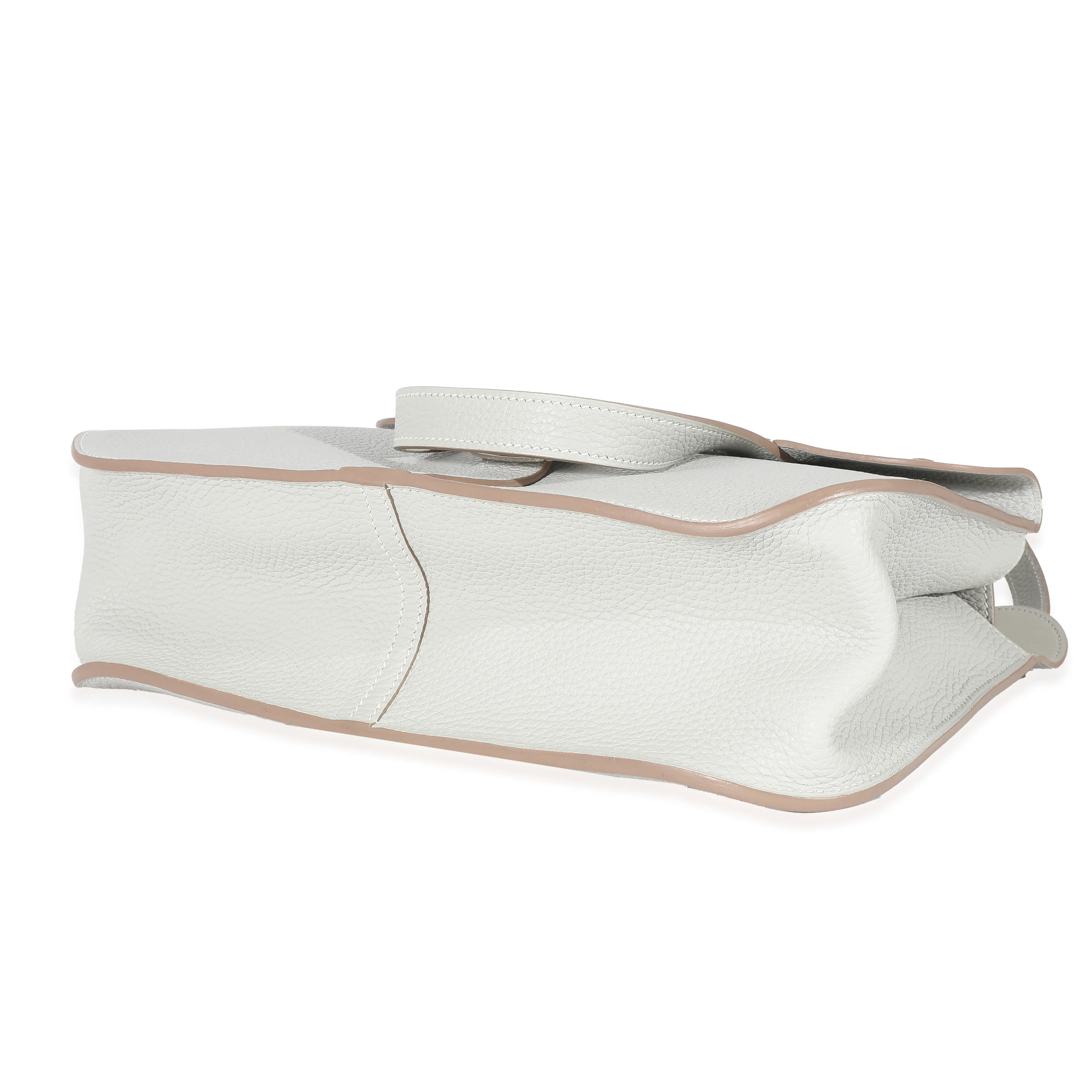 Hermès Taurillon Clemence Gris Perle Halzan 31 PHW - Image 6