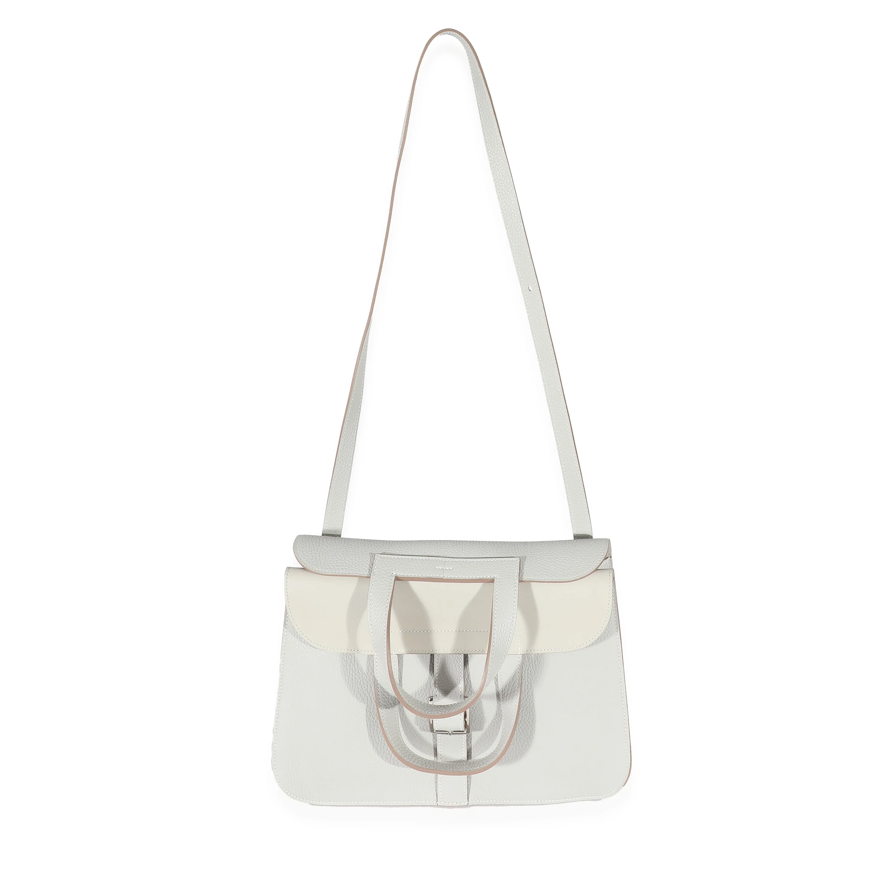 Hermès Taurillon Clemence Gris Perle Halzan 31 PHW - Image 7