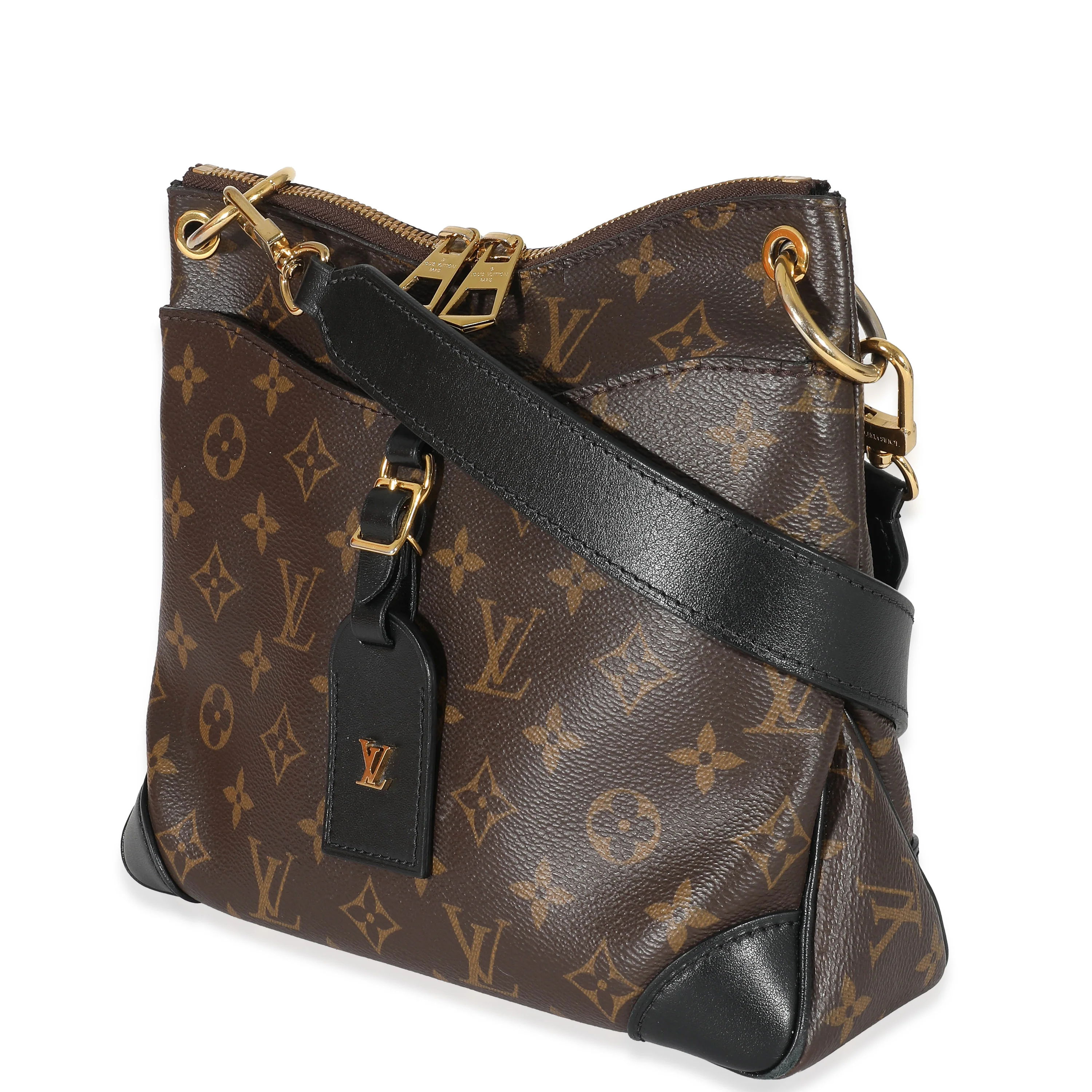 Louis Vuitton Black Leather Monogram Canvas Odeon PM - Image 2