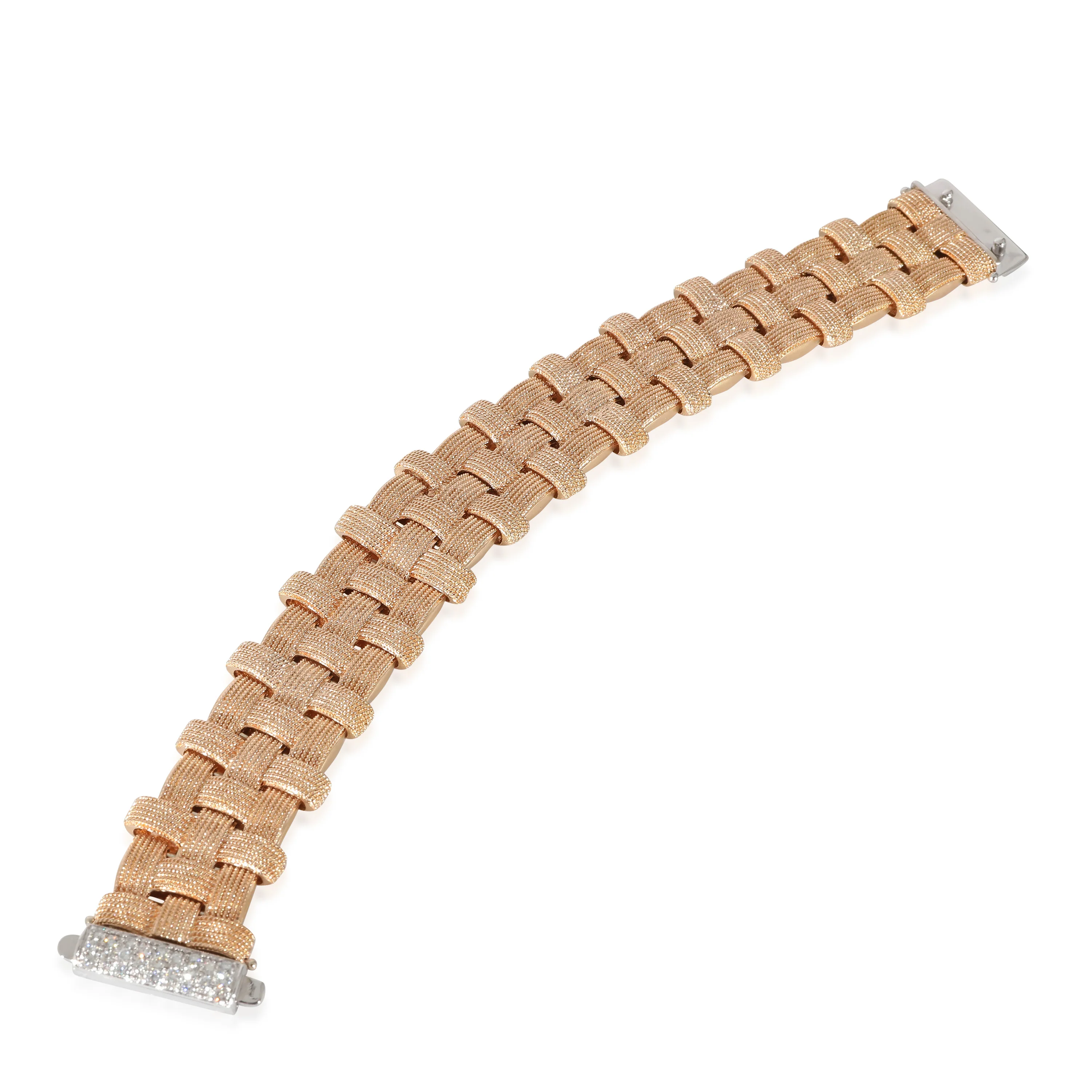 Roberto Coin Appassionata Bracelet in 18k Rose Gold 0.28 Ctw Diamond Clasp - Image 4