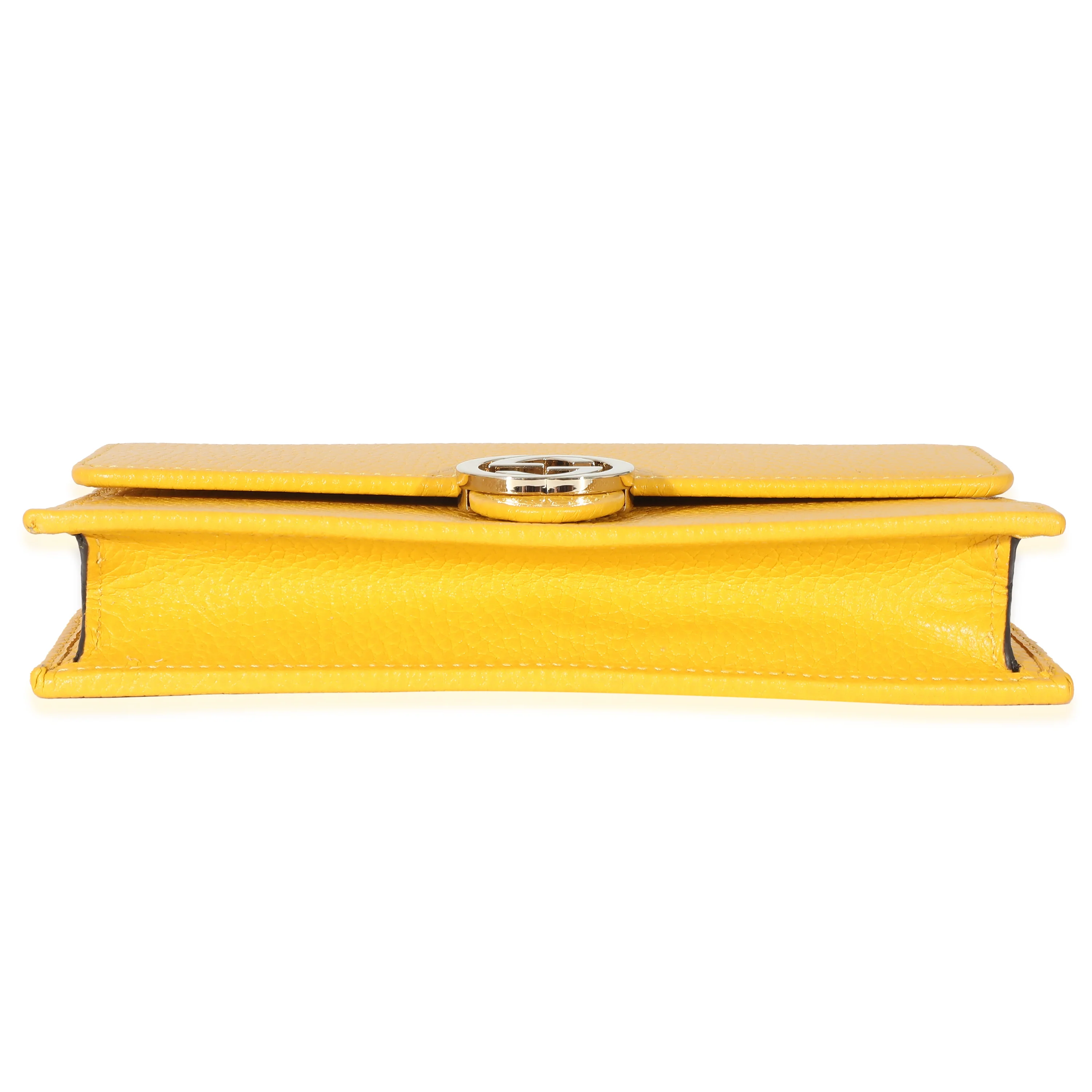 Gucci Yellow Calfskin Dollar Interlocking G Chain Wallet - Image 5