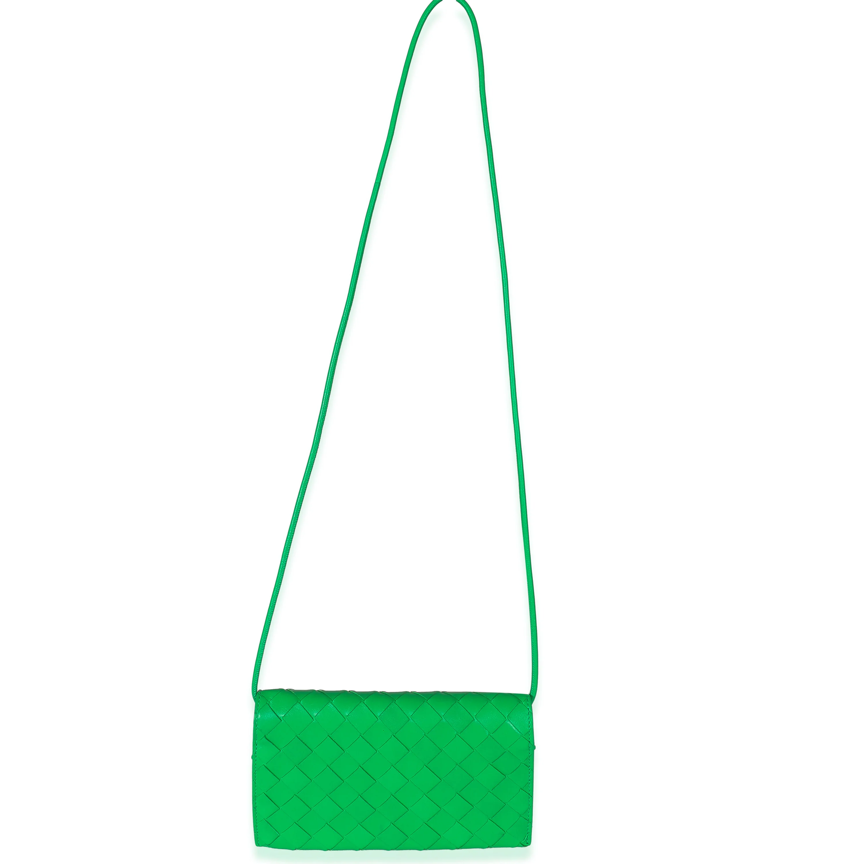Bottega Veneta Parakeet Intrecciato Leather Wallet On Strap - Image 4