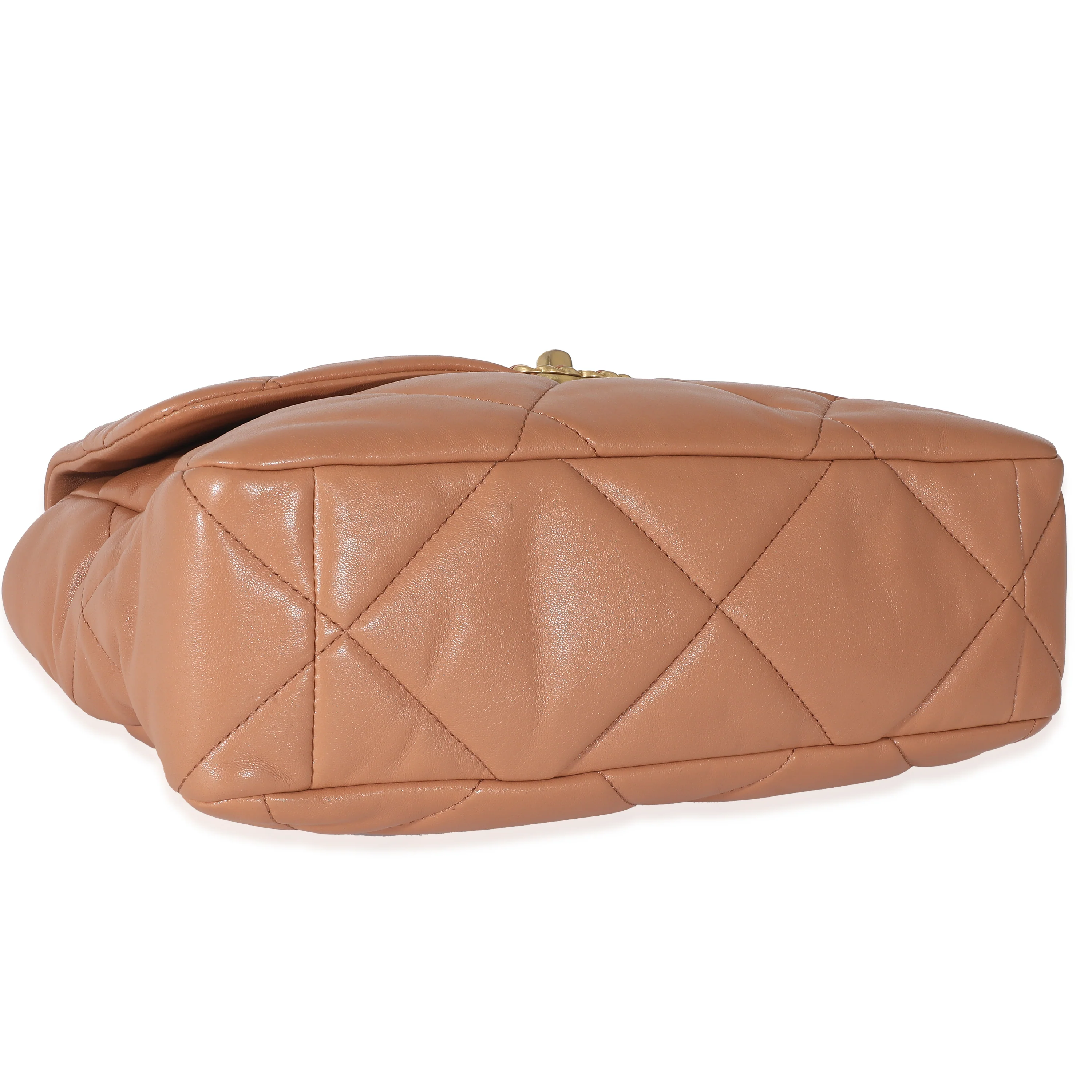 Chanel Brown Shiny Lambskin Large Chanel 19 Flap Bag - Image 6