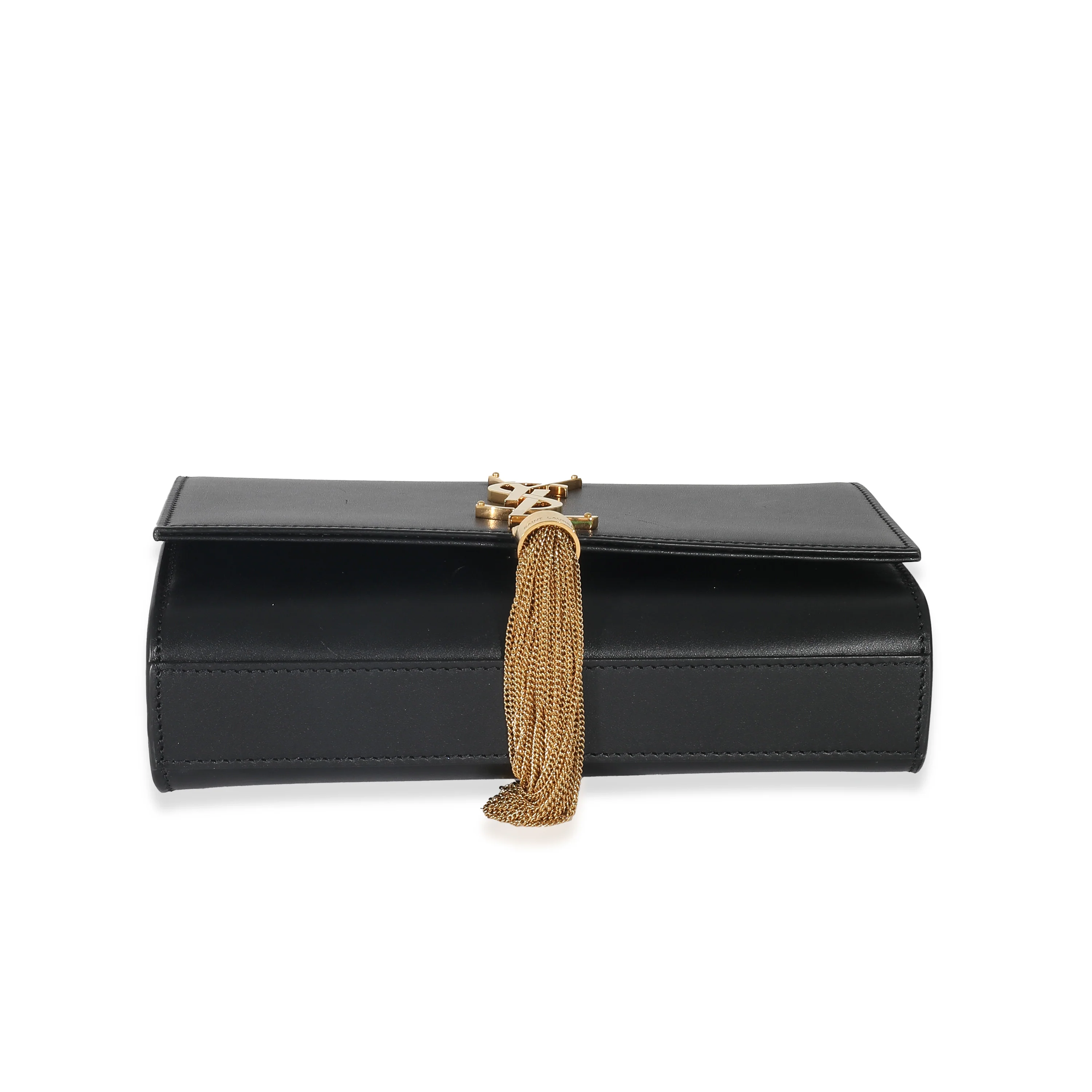 Black Smooth Leather Small Kate Tassel Bag - Image 5