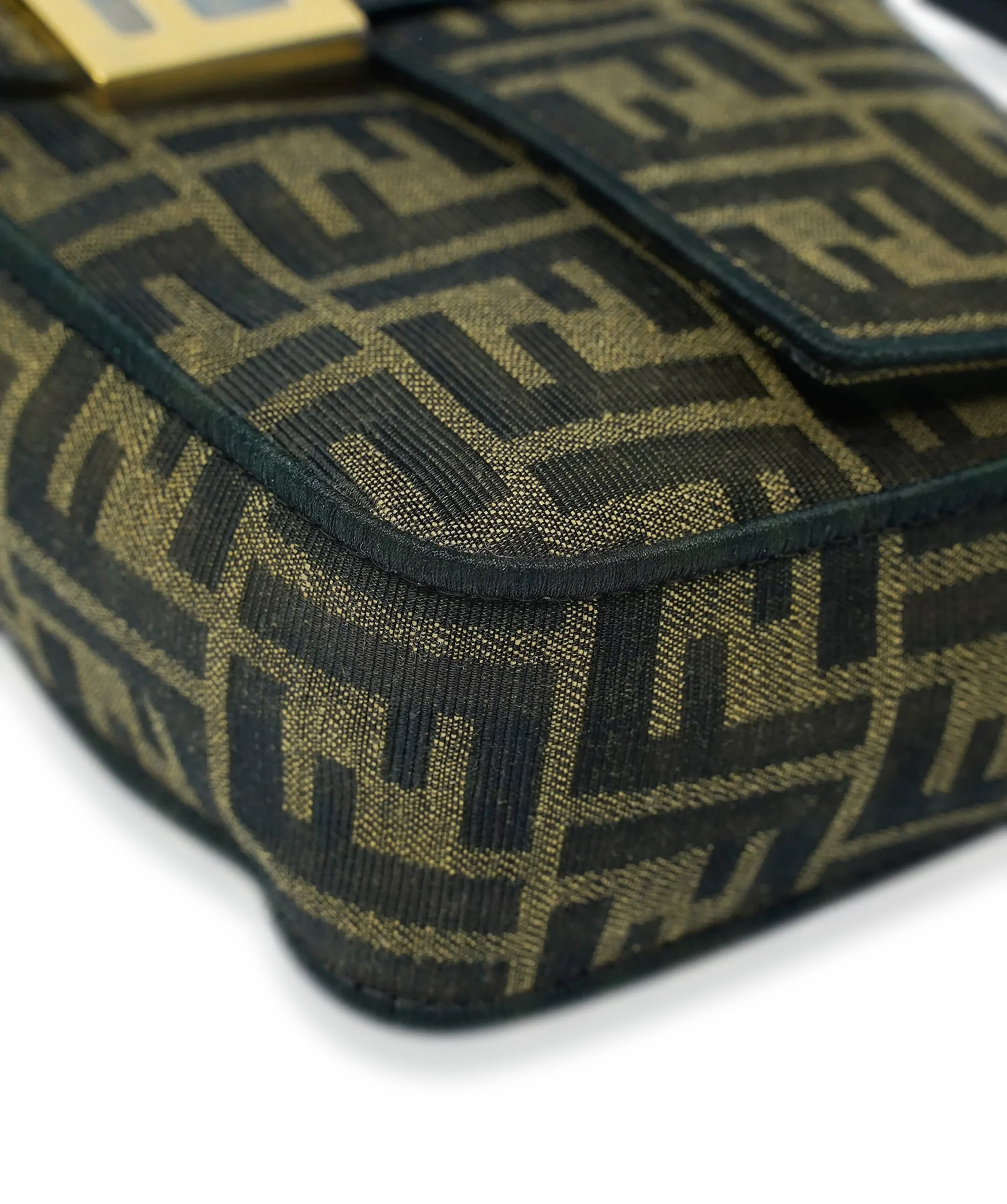 Fendi Tobacco Jacquard FF Fabric 1974 Medium Baguette - Image 5