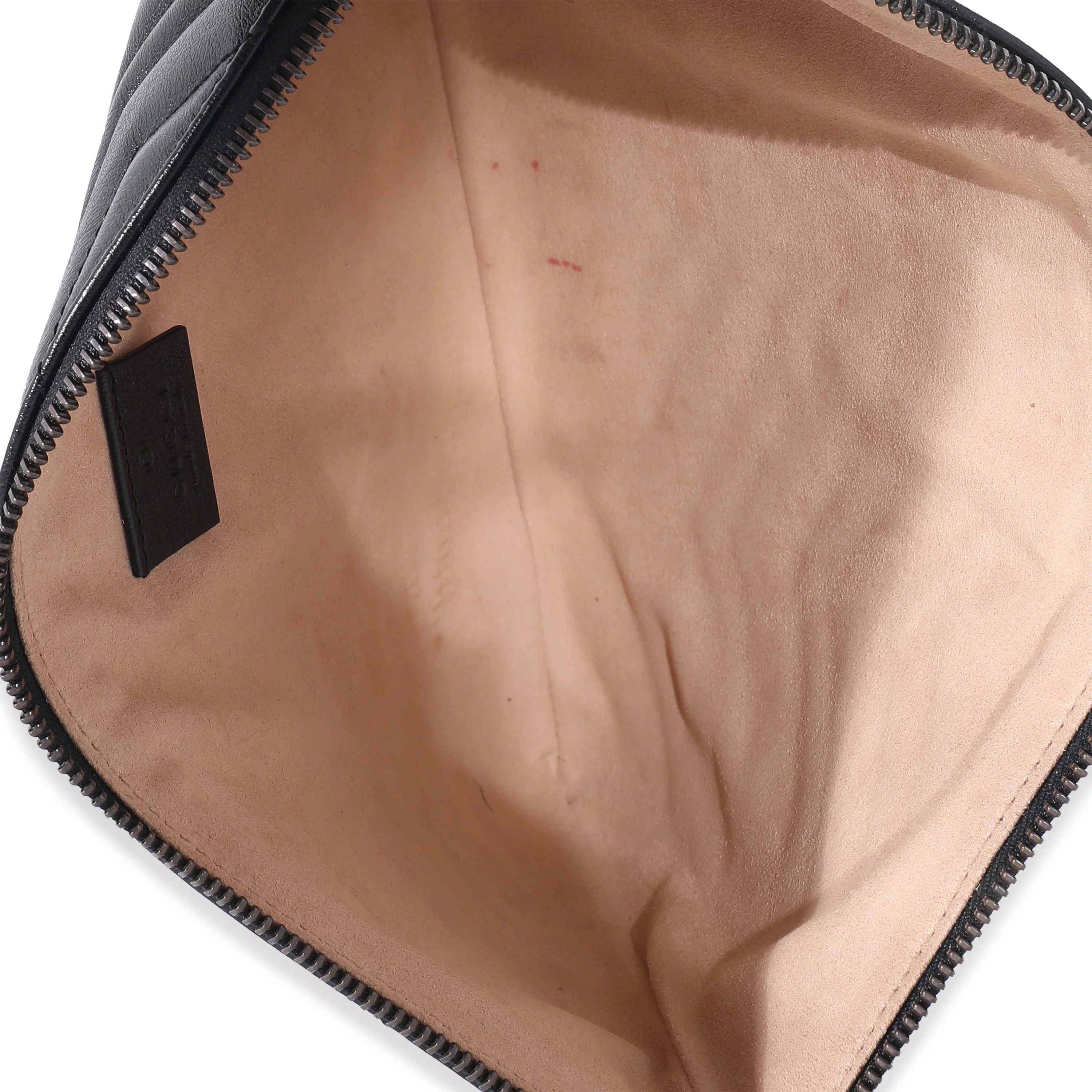 Gucci Black Calfskin Matelassé GG Marmont Zip Pouch - Image 4
