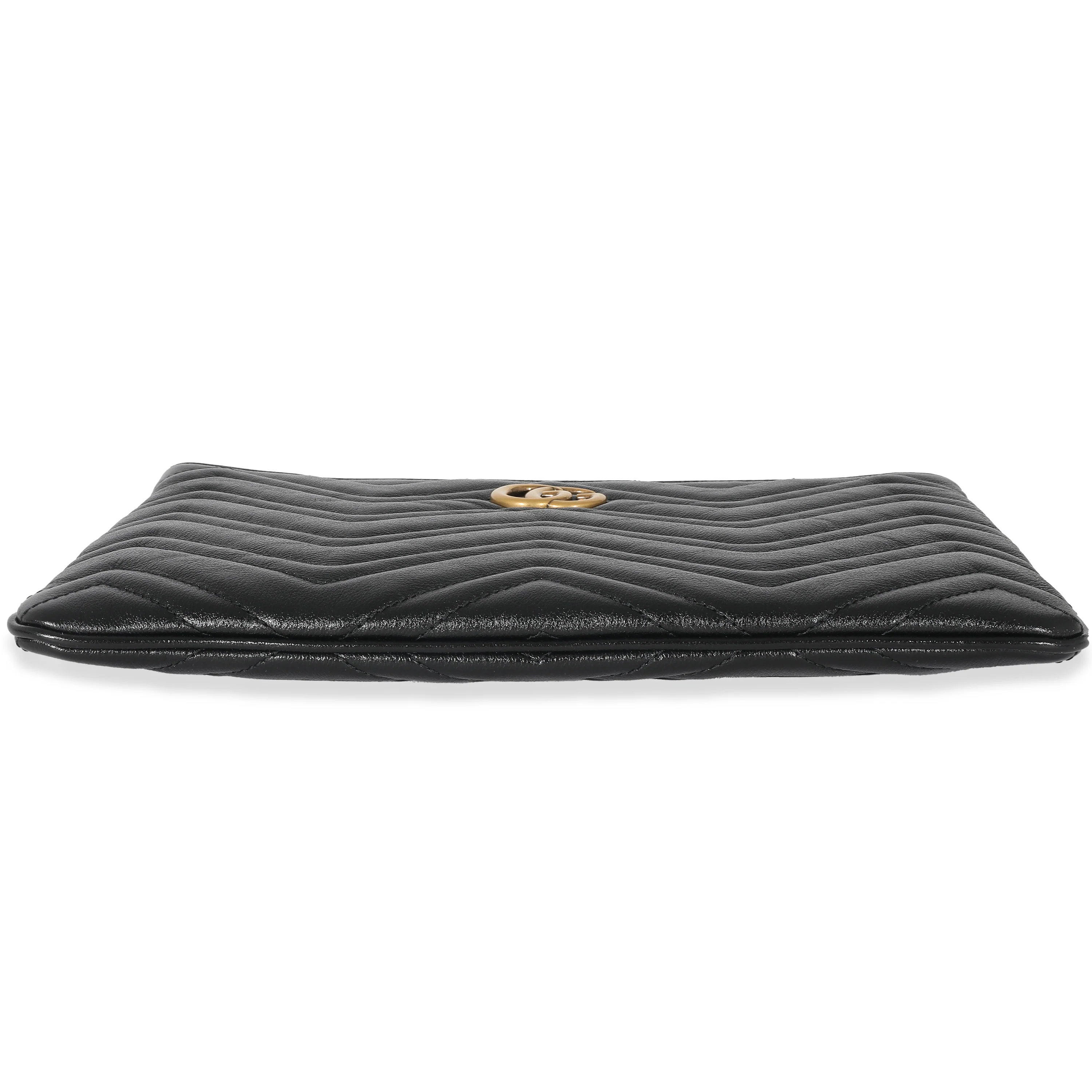 Gucci Black Calfskin Matelassé GG Marmont Zip Pouch - Image 5