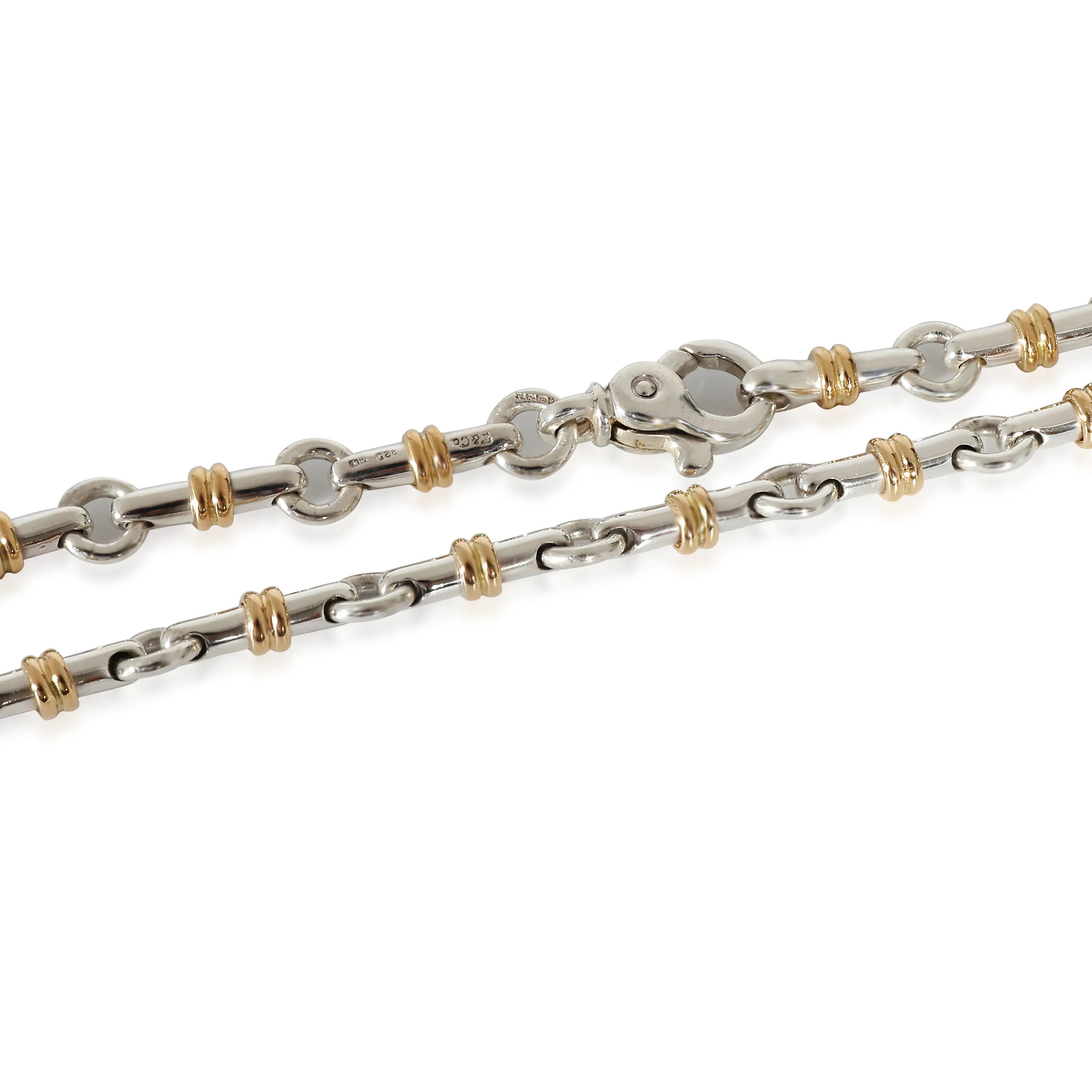 Tiffany & Co. Vintage Bar Link Chain Necklace in Yellow Gold/Sterling Silver - Image 3