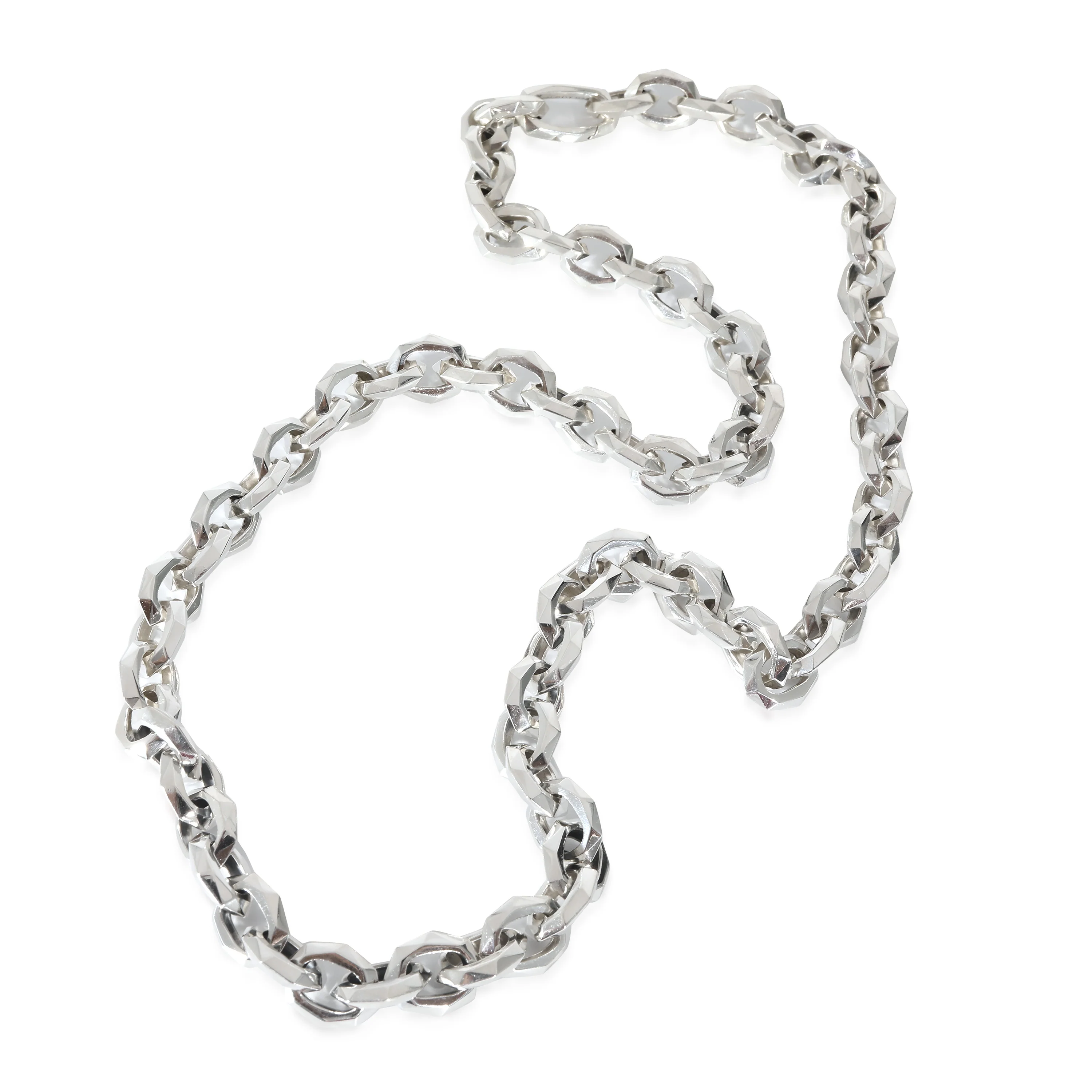 David Yurman Torqued Faceted Chain Link Necklace in Sterling Silver - Image 2