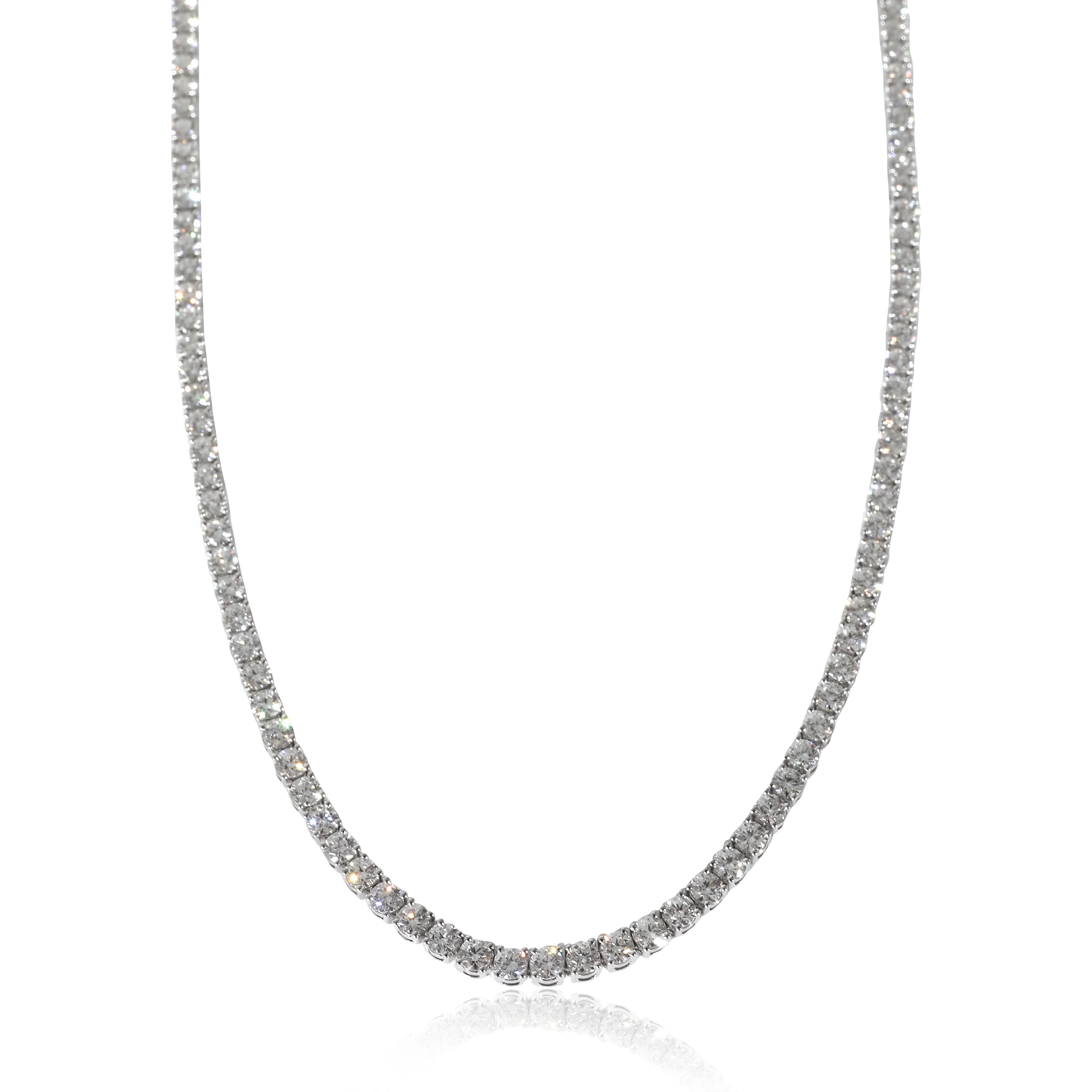 Mémoire Uniform Line Necklace in 18k White Gold 10.27 CTW