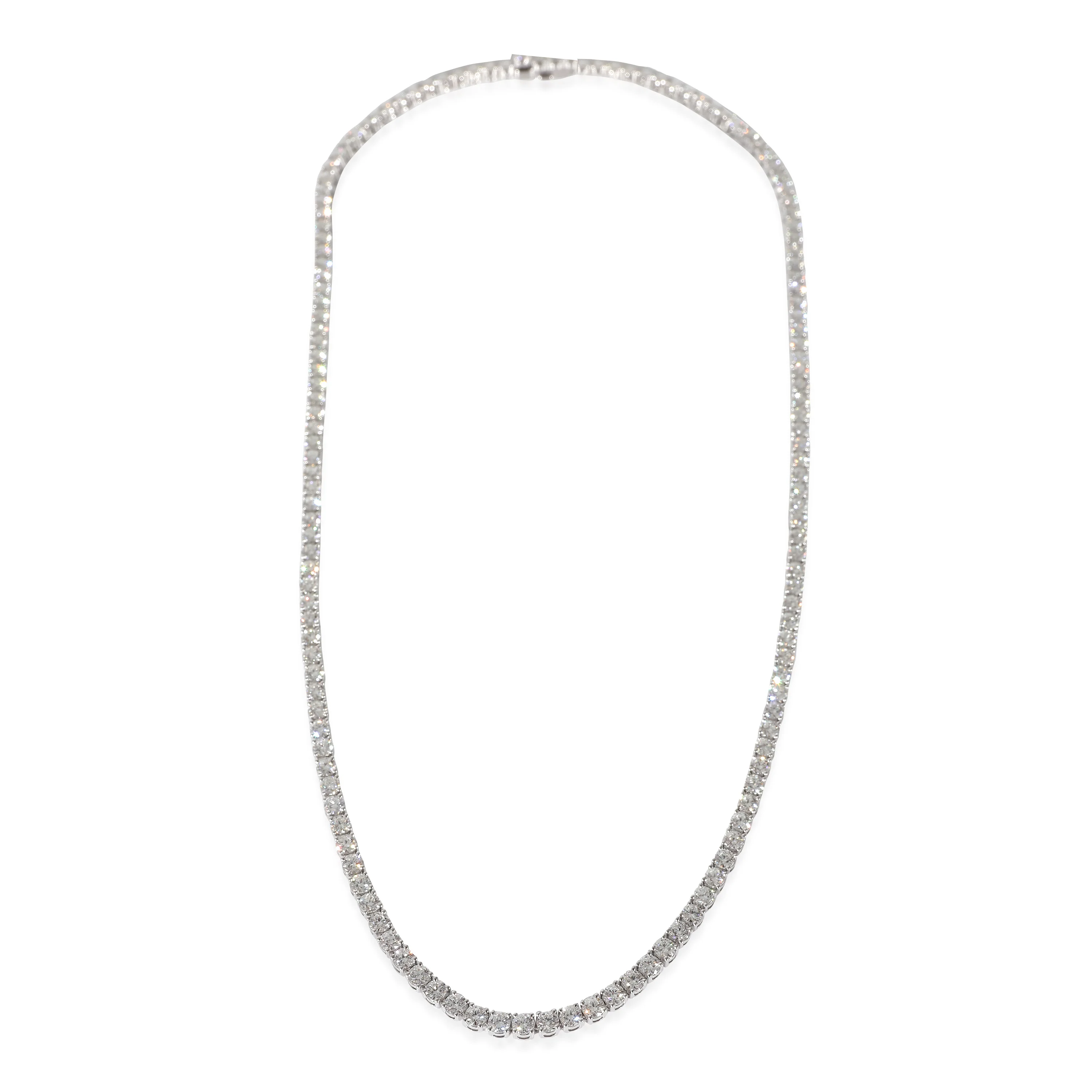 Mémoire Uniform Line Necklace in 18k White Gold 10.27 CTW - Image 2
