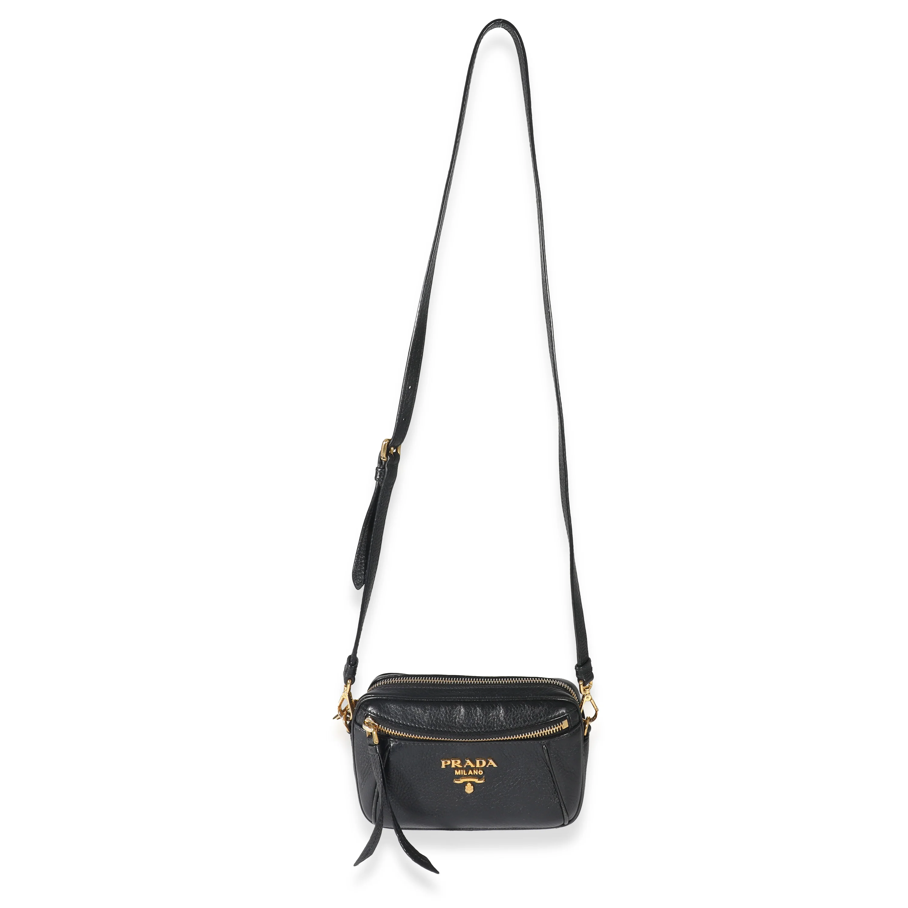 Prada Black Vitello Daino Convertible Belt Bag - Image 4