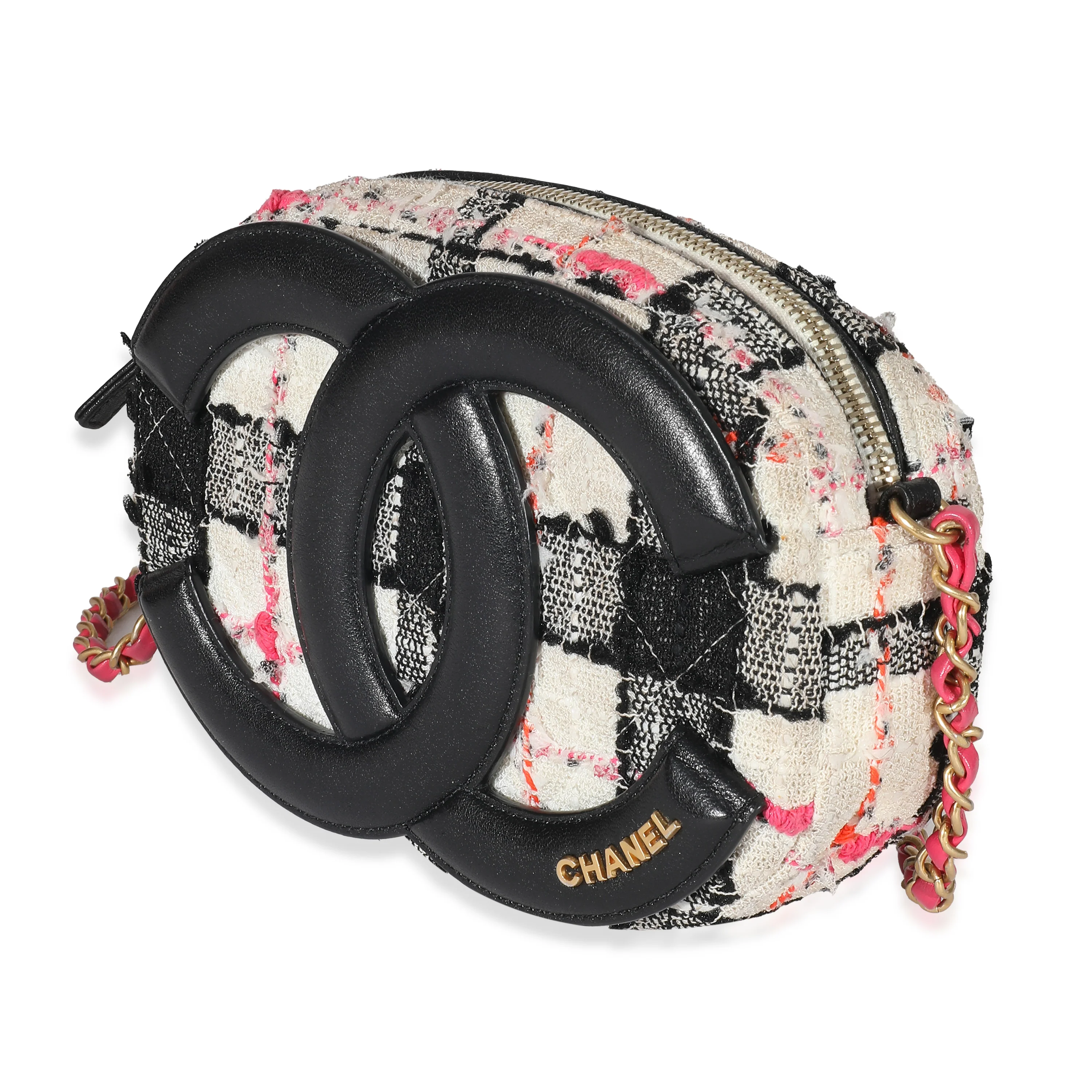 Chanel Black White Quilted Tweed Coco Midnight Camera Case - Image 2