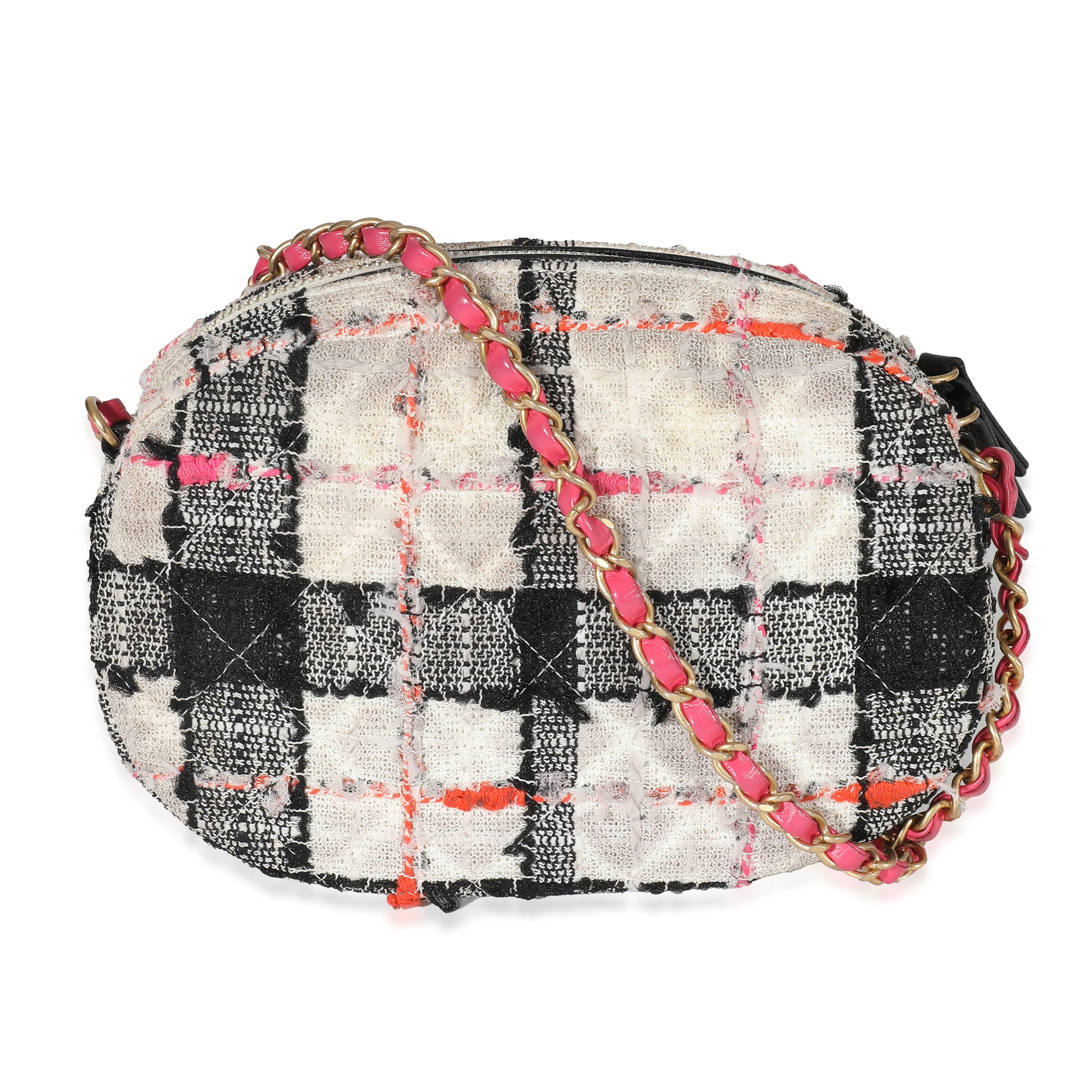 Chanel Black White Quilted Tweed Coco Midnight Camera Case - Image 3