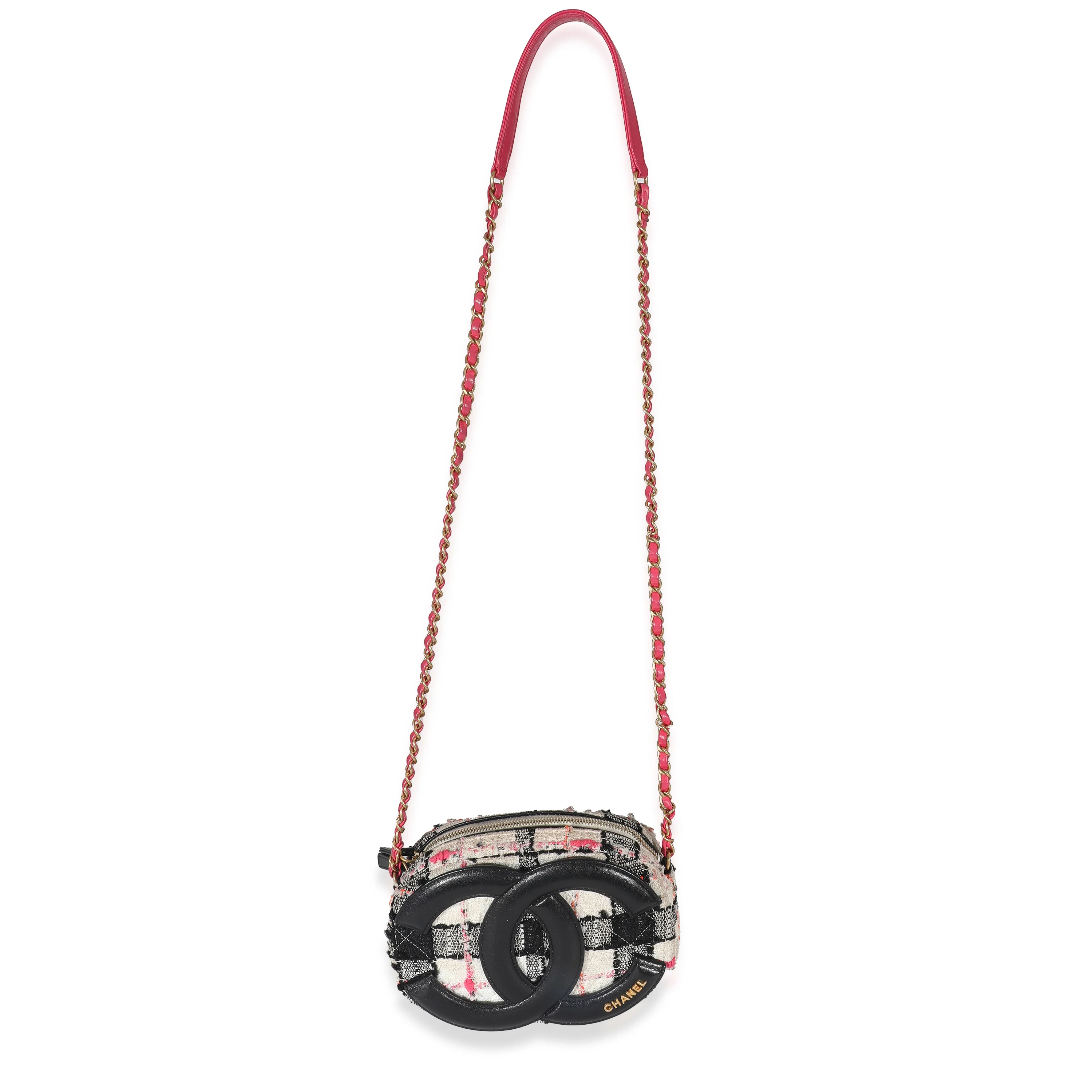 Chanel Black White Quilted Tweed Coco Midnight Camera Case - Image 4