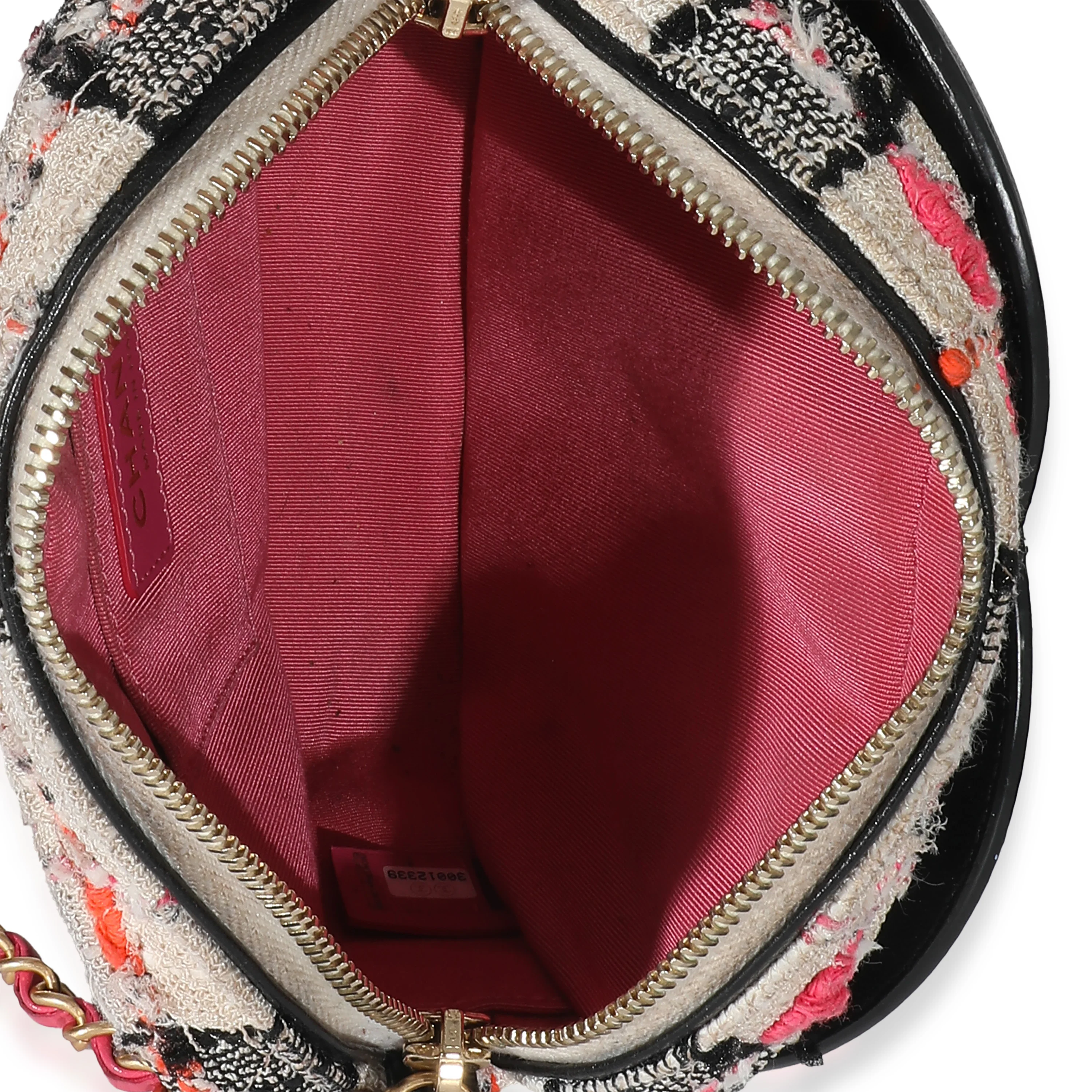 Chanel Black White Quilted Tweed Coco Midnight Camera Case - Image 8