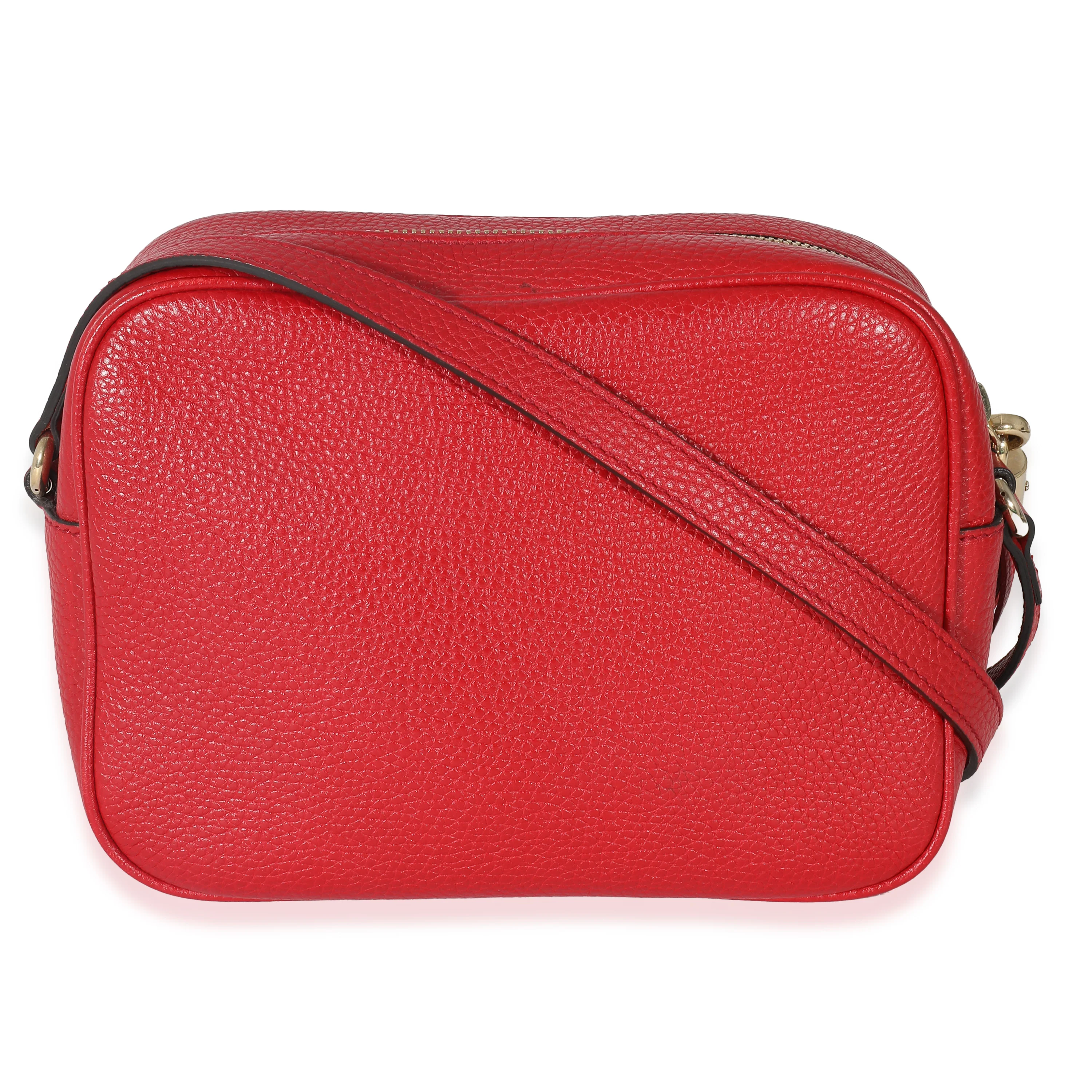 Gucci Red Pebbled Leather Soho Disco - Image 3