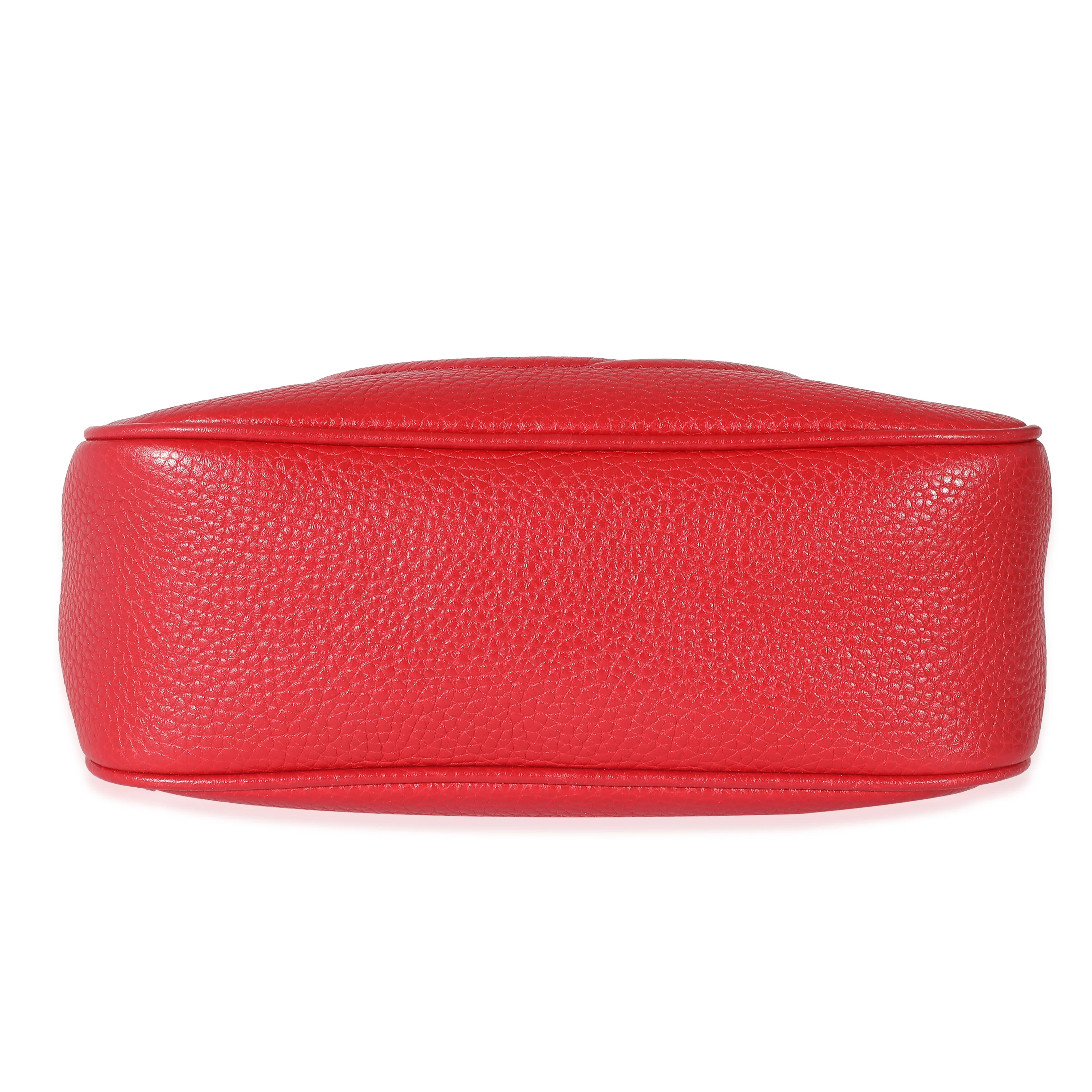 Gucci Red Pebbled Leather Soho Disco - Image 5
