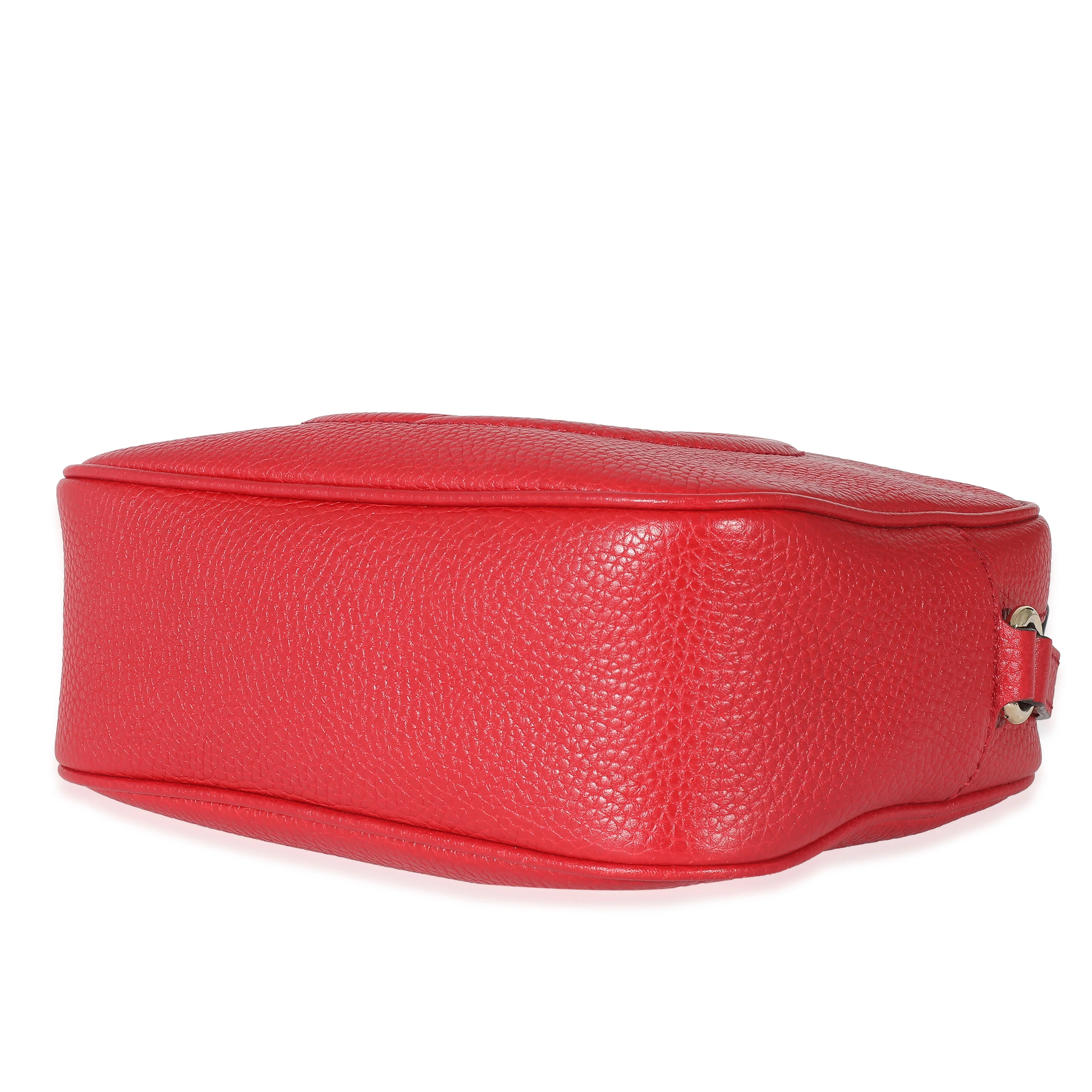 Gucci Red Pebbled Leather Soho Disco - Image 7