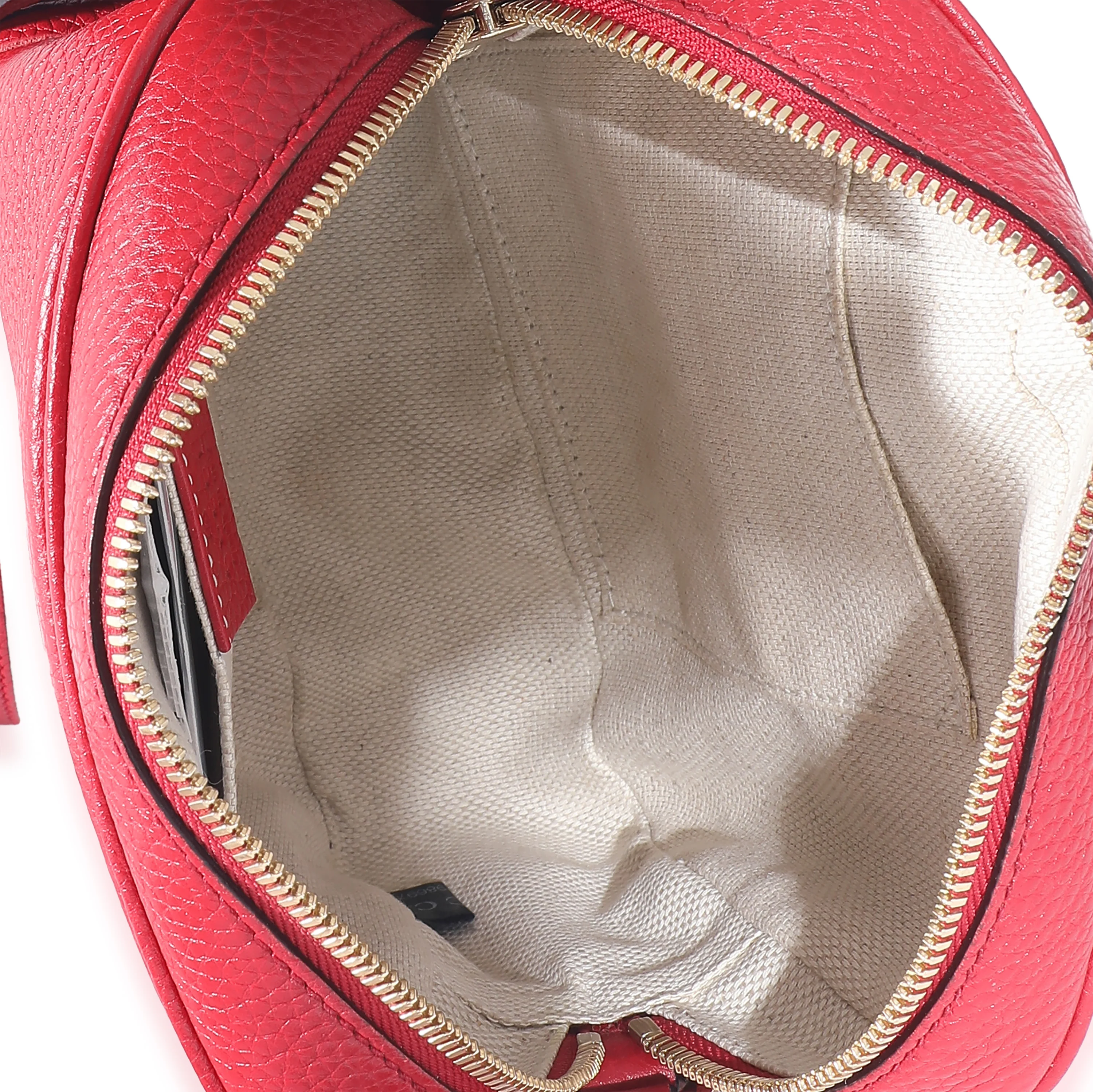 Gucci Red Pebbled Leather Soho Disco - Image 8