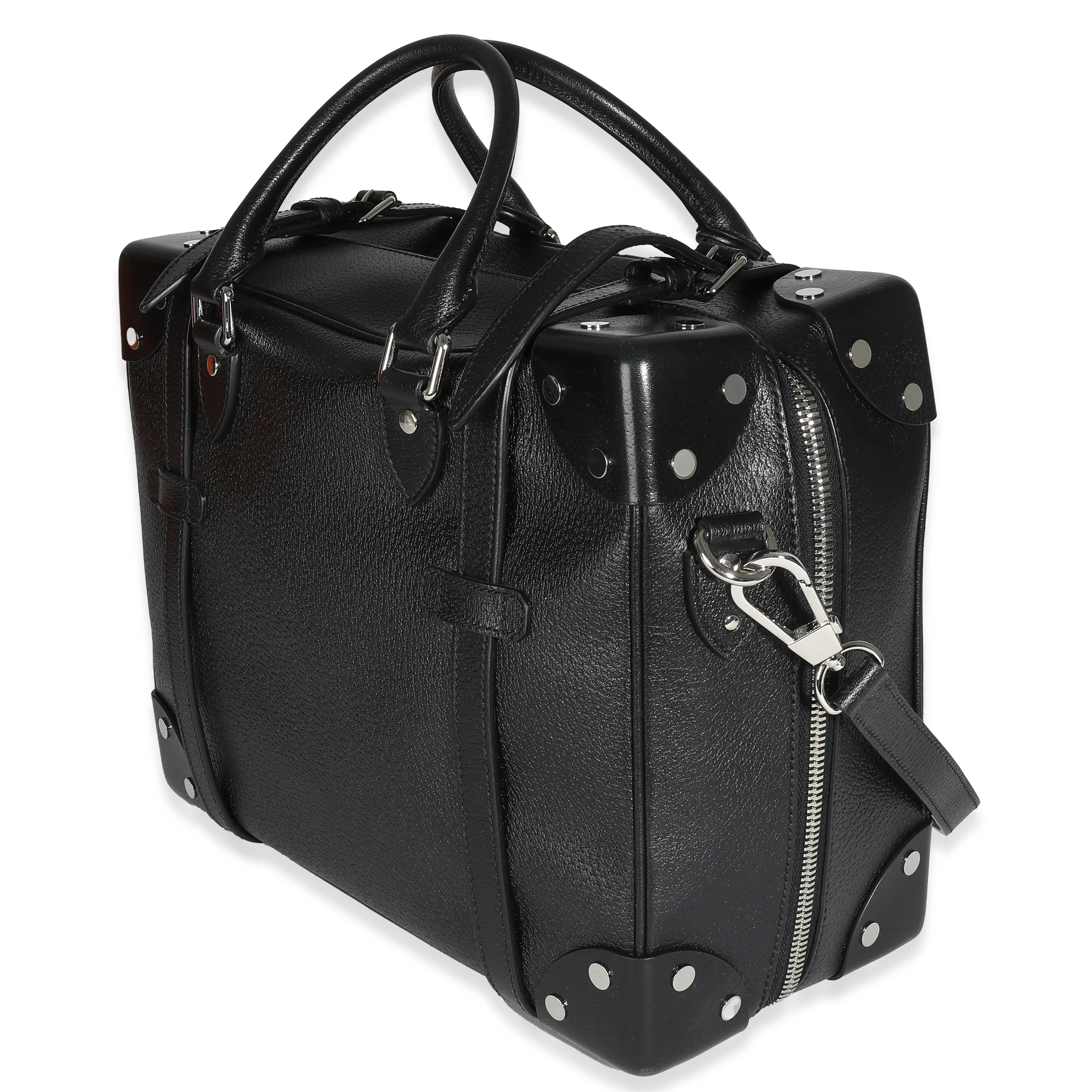 Black Leather Weekender Mini Suitcase - Image 2