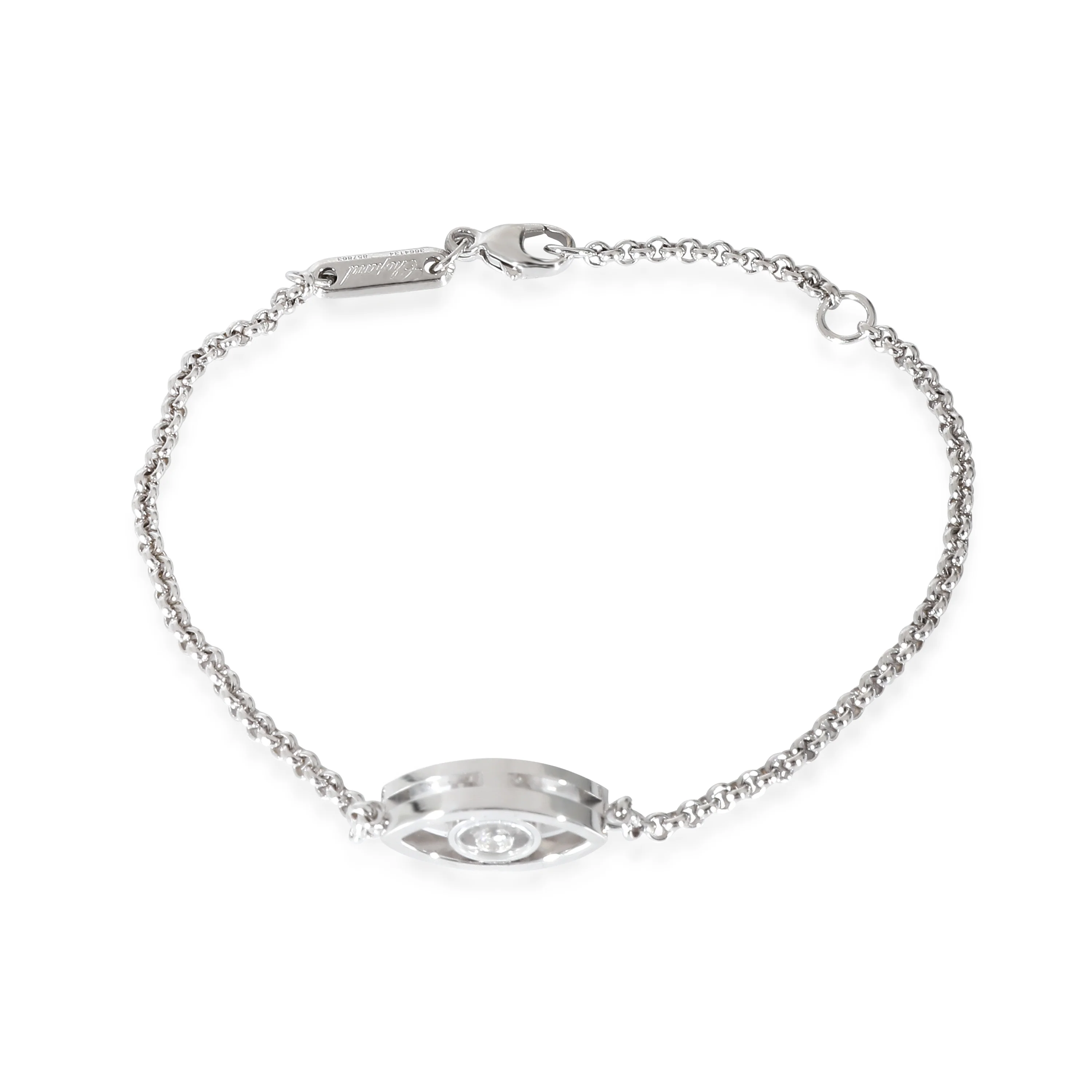 Chopard Happy Diamonds Good Luck Charm Diamond Bracelet in 18K White Gold 0.05 - Image 2