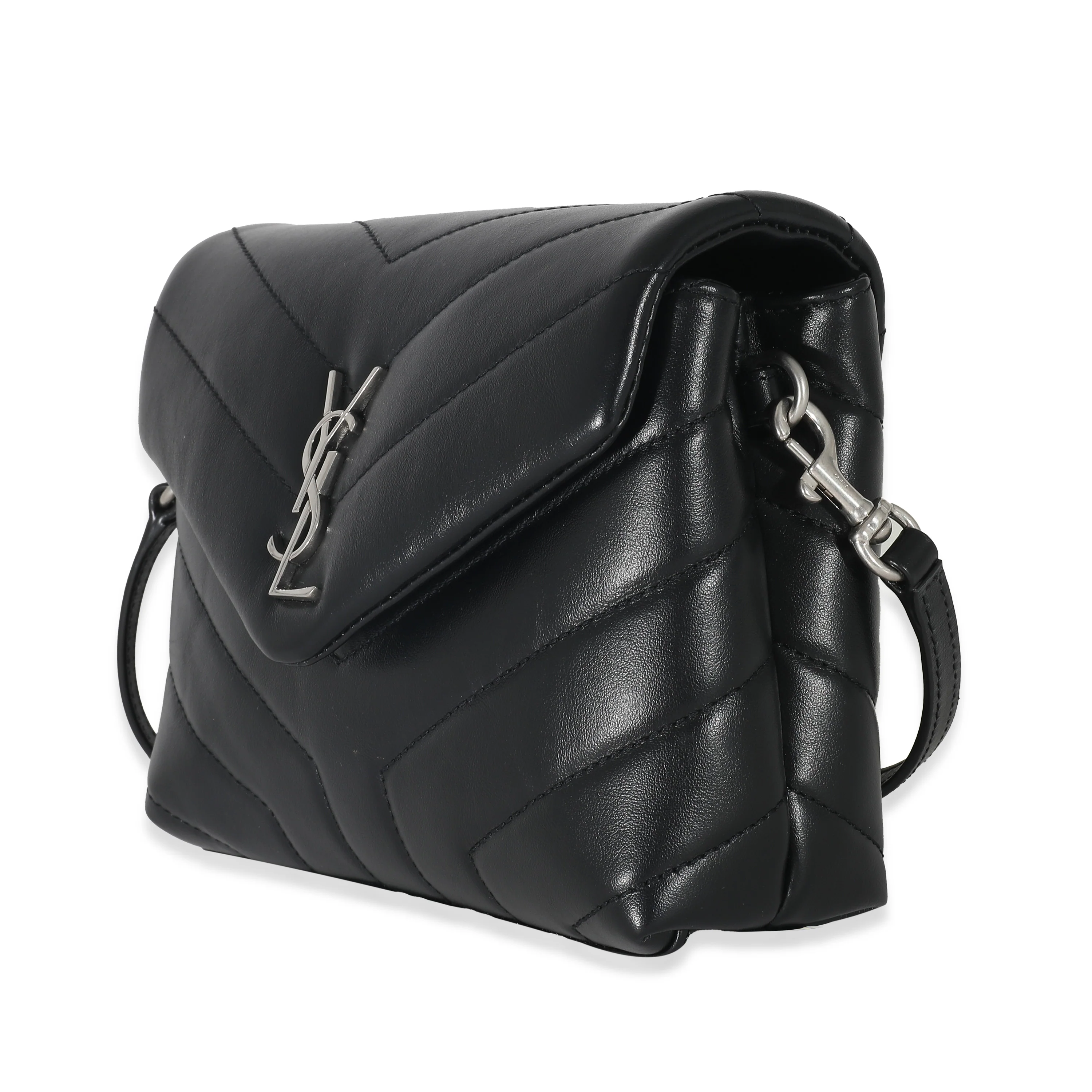 Saint Laurent Black Matelassé Leather Loulou Toy Bag - Image 2